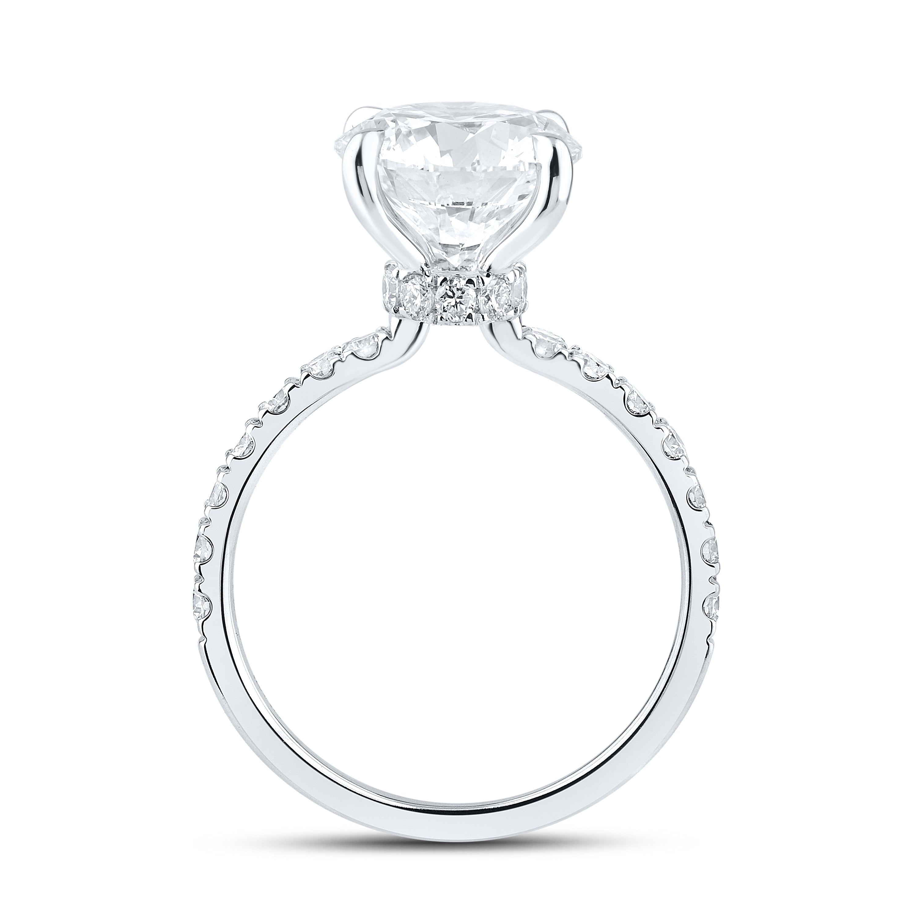 14kt White Gold 5.23 CTW  Round  Shape  Lab Diamond Bridal Ring Set