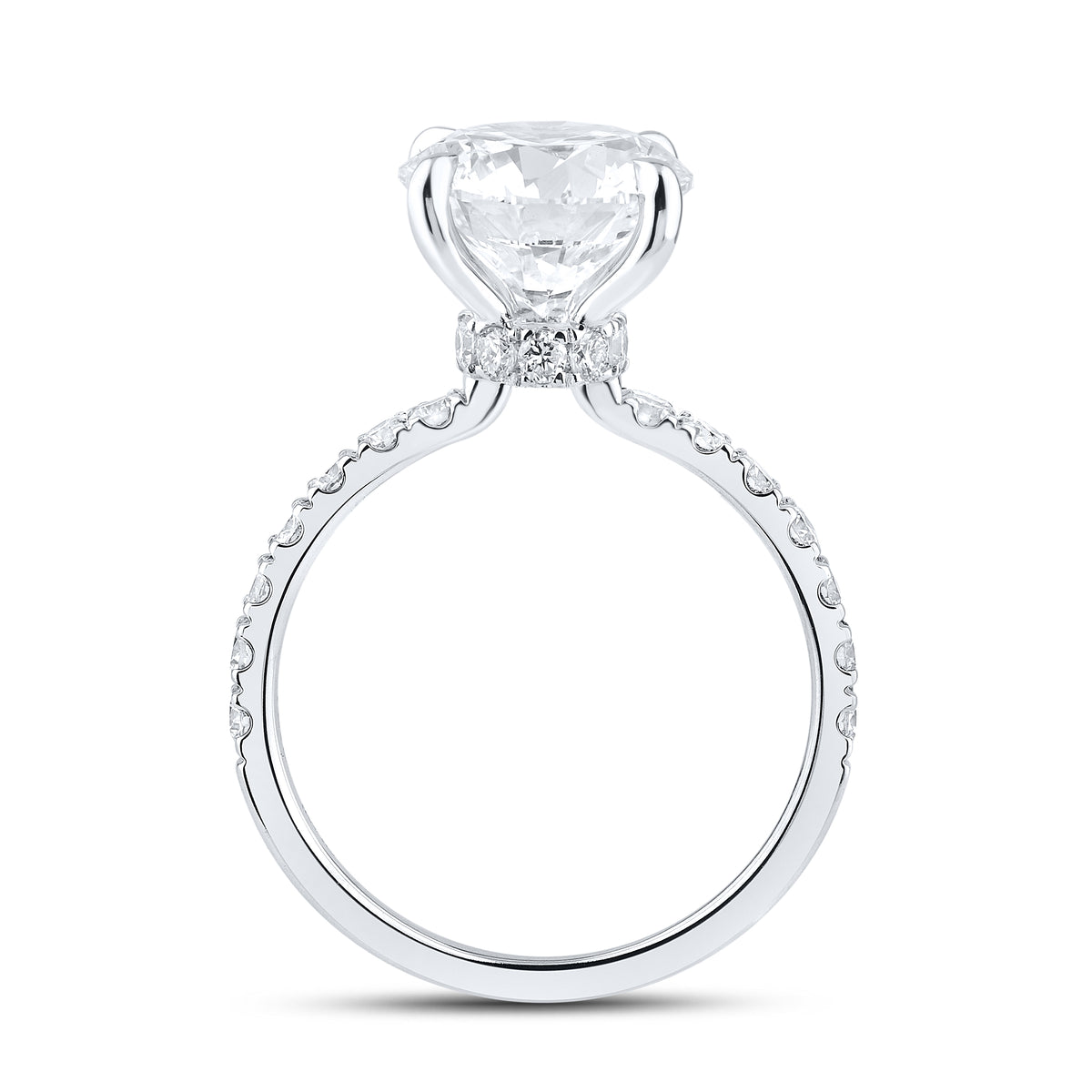 14kt White Gold 5.23 CTW  Round  Shape  Lab Diamond Bridal Ring Set