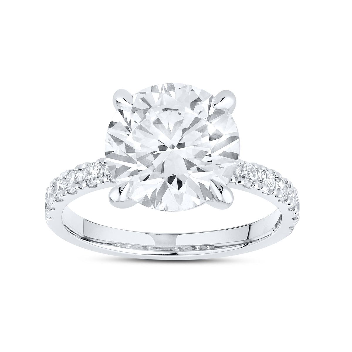 14kt White Gold 5.23 CTW  Round  Shape  Lab Diamond Bridal Ring Set