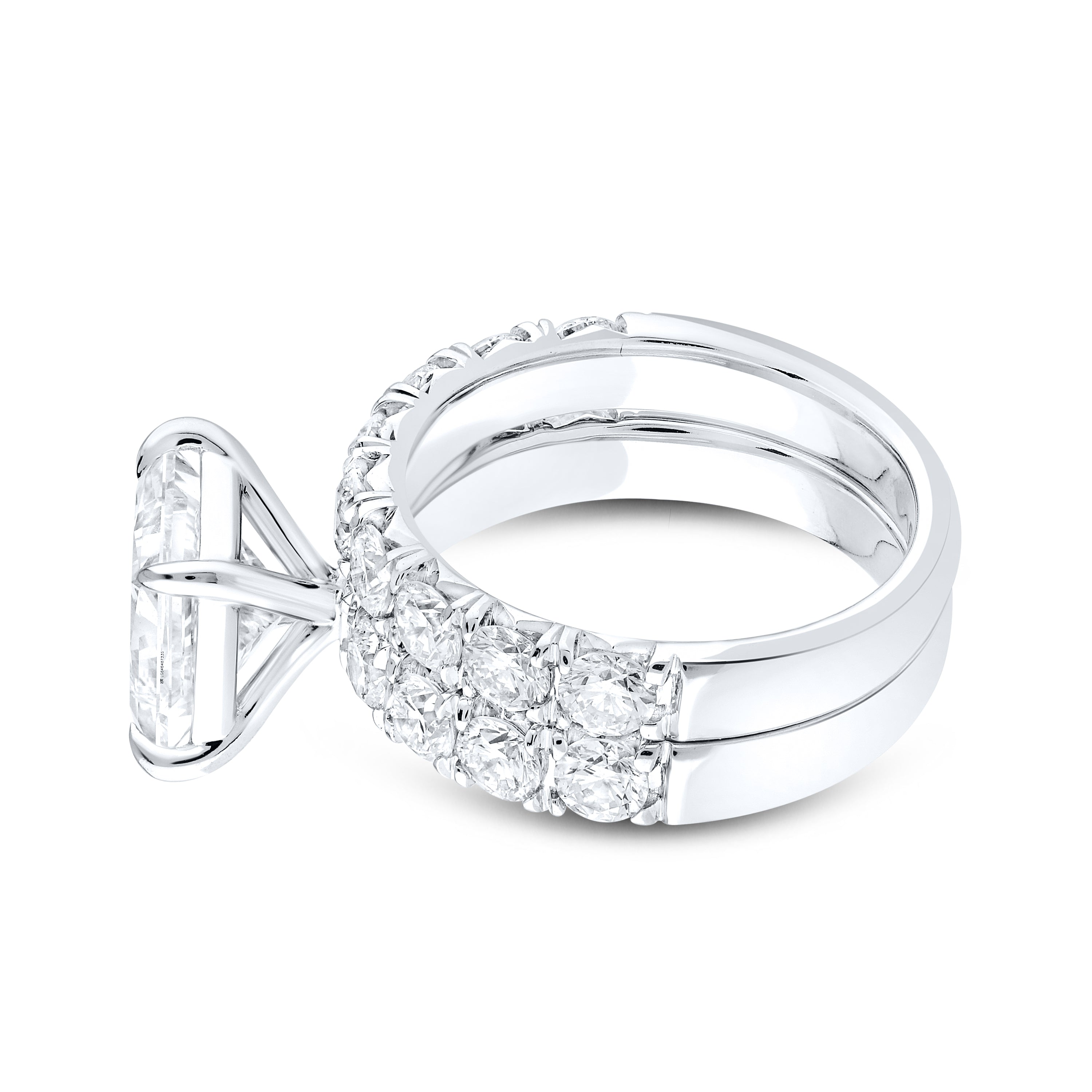 14KT WHITE GOLD 5.40 CTW Princess Shape LAB DIAMOND BRIDAL SET