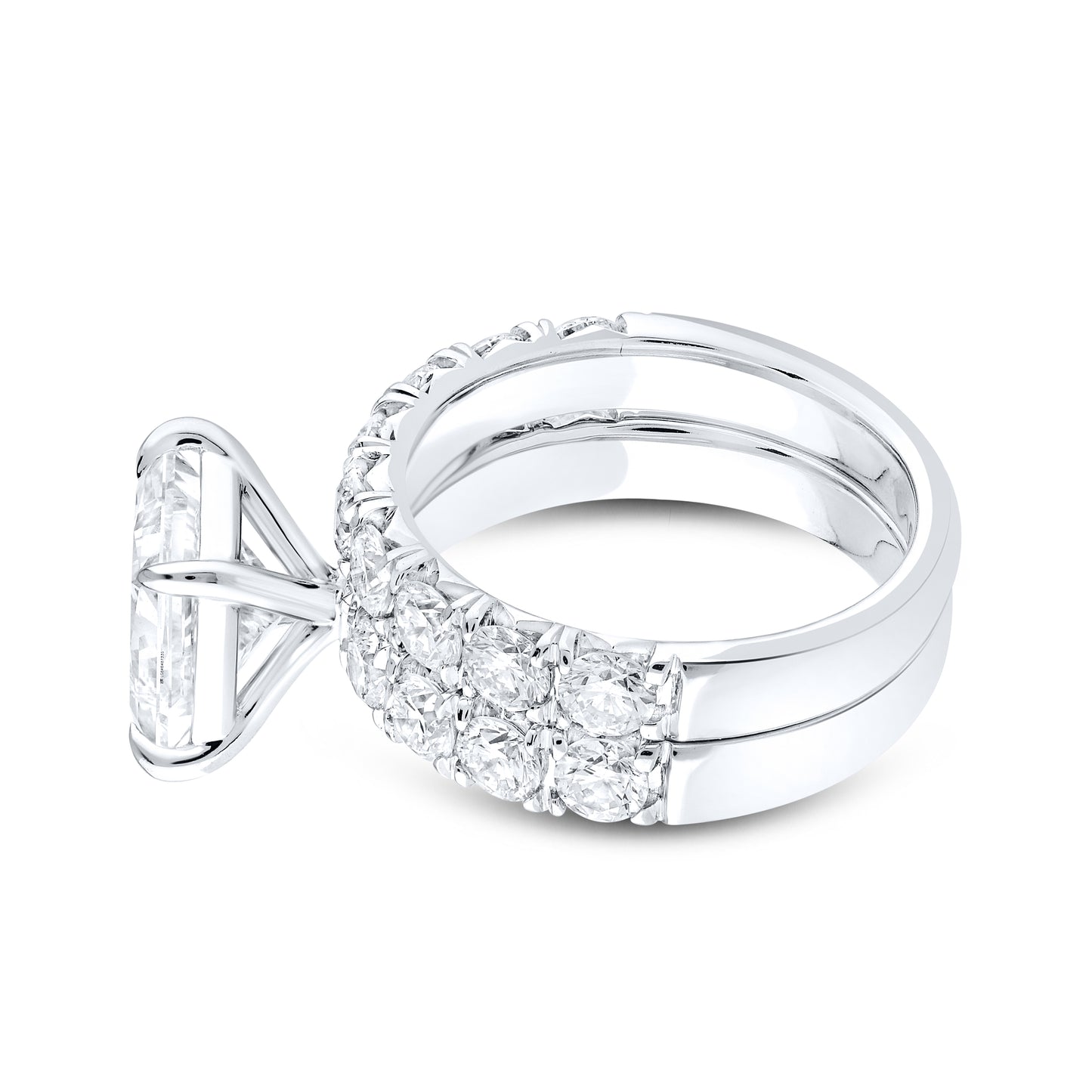 14KT WHITE GOLD 5.40 CTW Princess Shape LAB DIAMOND BRIDAL SET