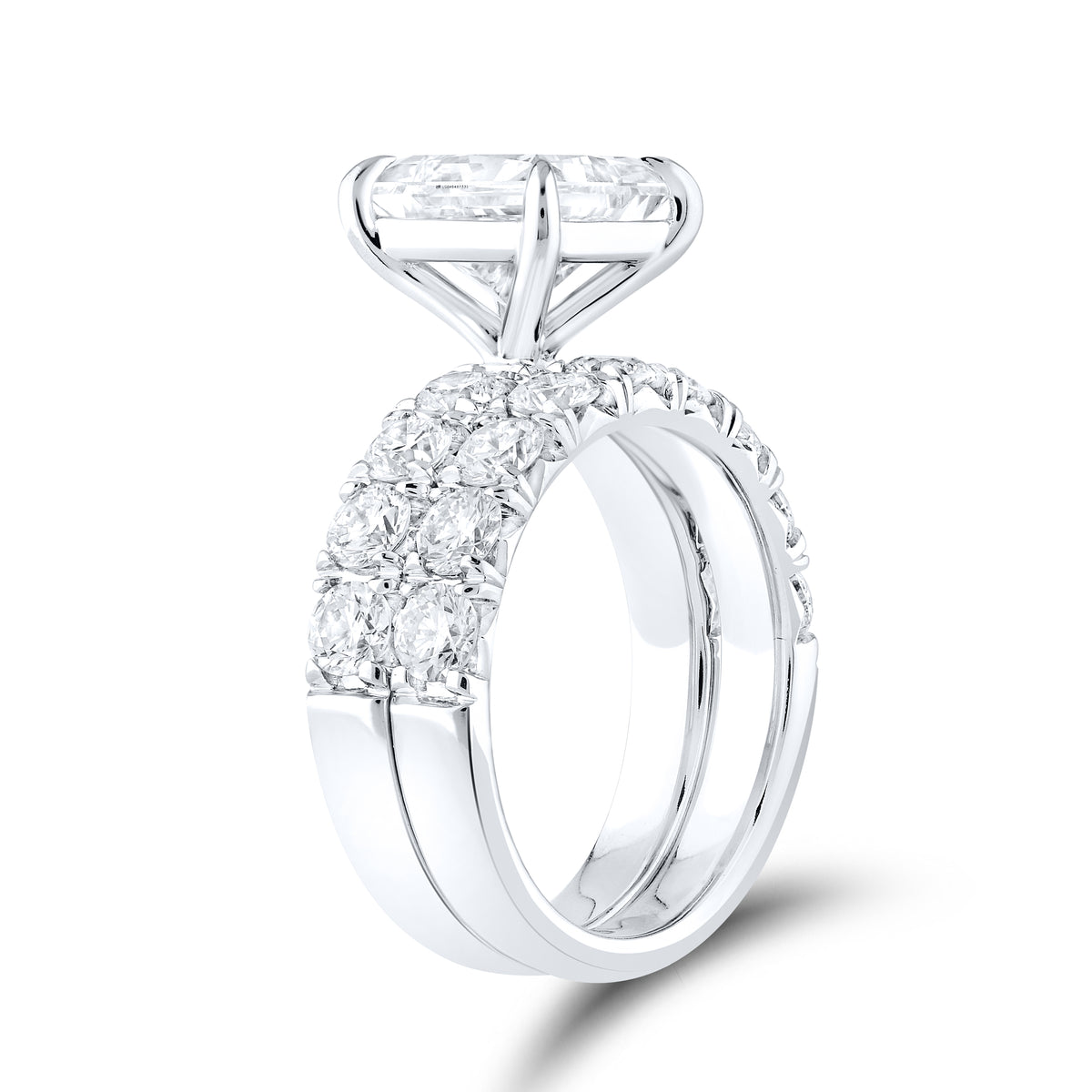 14KT WHITE GOLD 5.40 CTW Princess Shape LAB DIAMOND BRIDAL SET