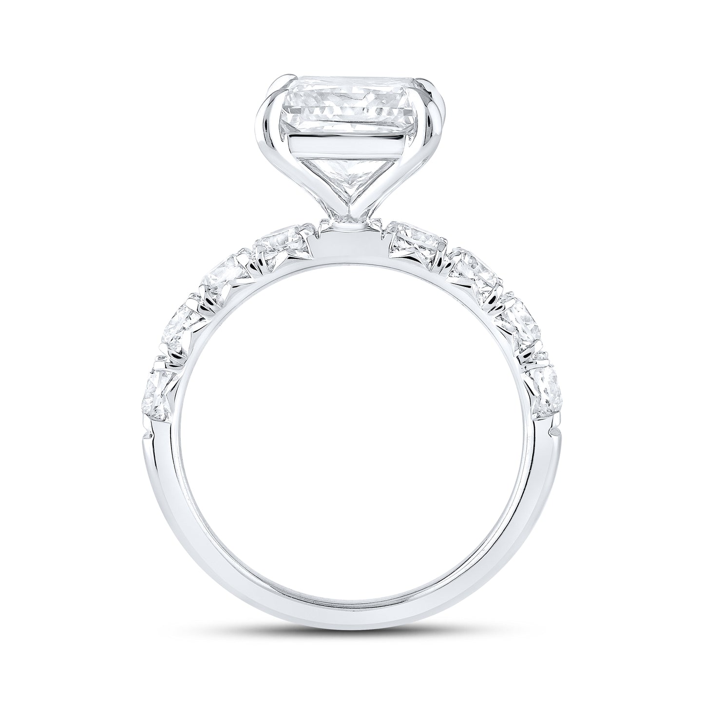 14KT WHITE GOLD 5.40 CTW Princess Shape LAB DIAMOND BRIDAL SET