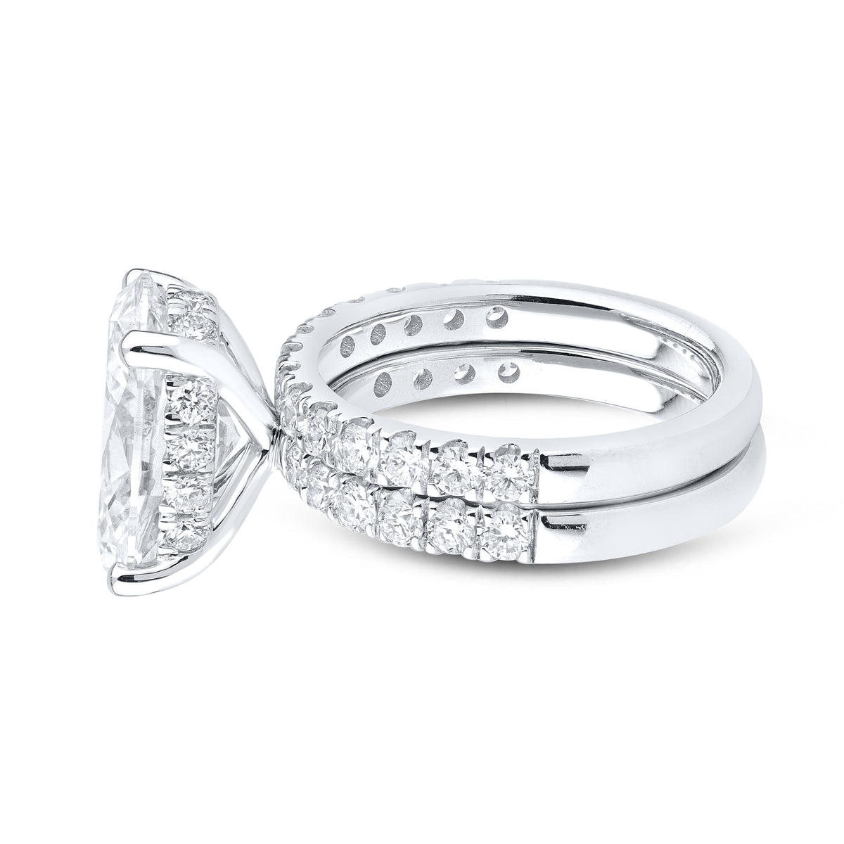 14KT white gold 6.21 CTW Lab Diamond Bridal ring set