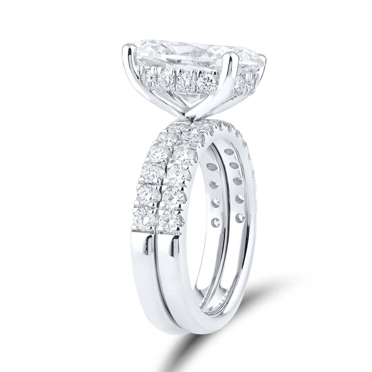 14KT white gold 6.21 CTW Lab Diamond Bridal ring set