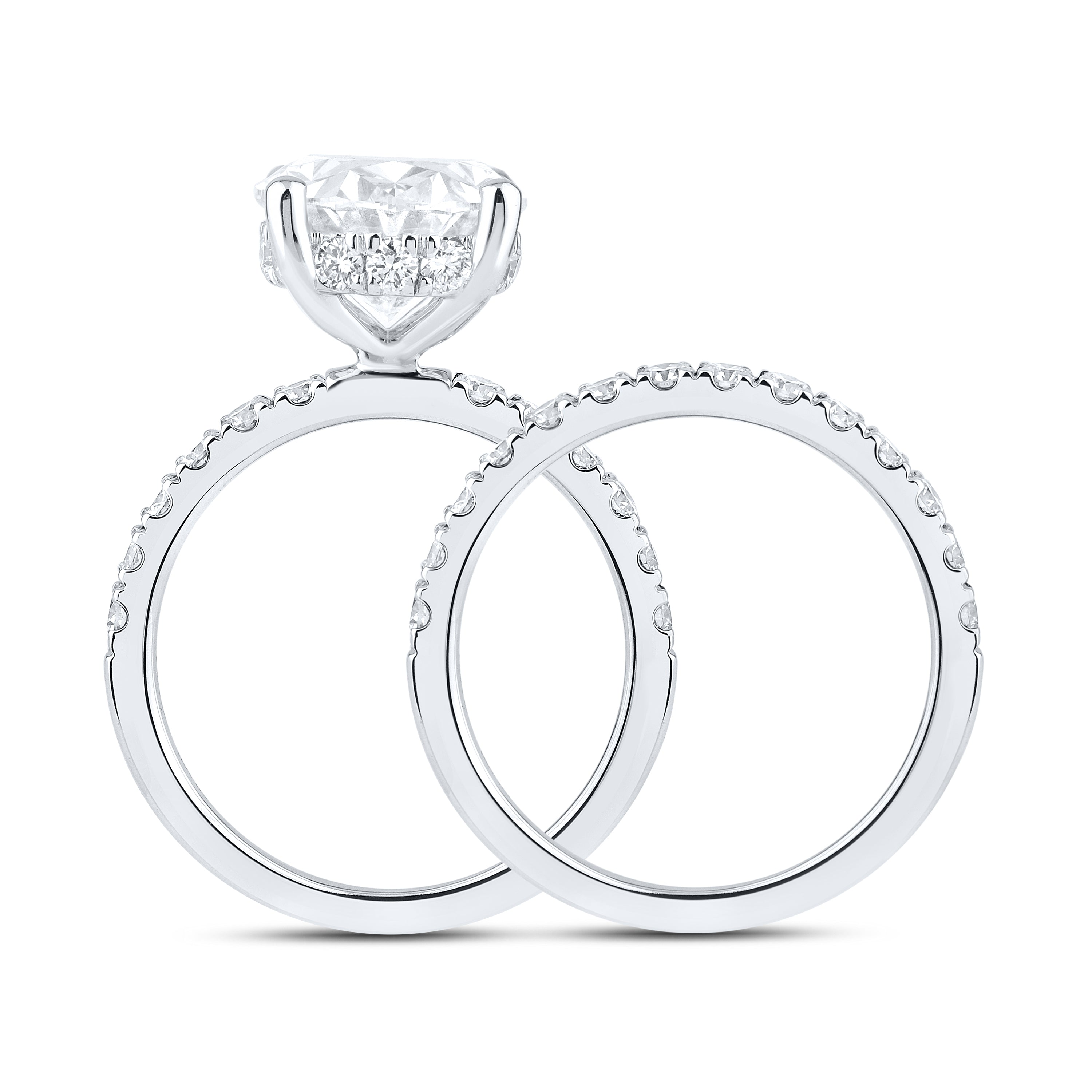 10KT white gold 6.25 CTW Lab Diamond Bridal ring set
