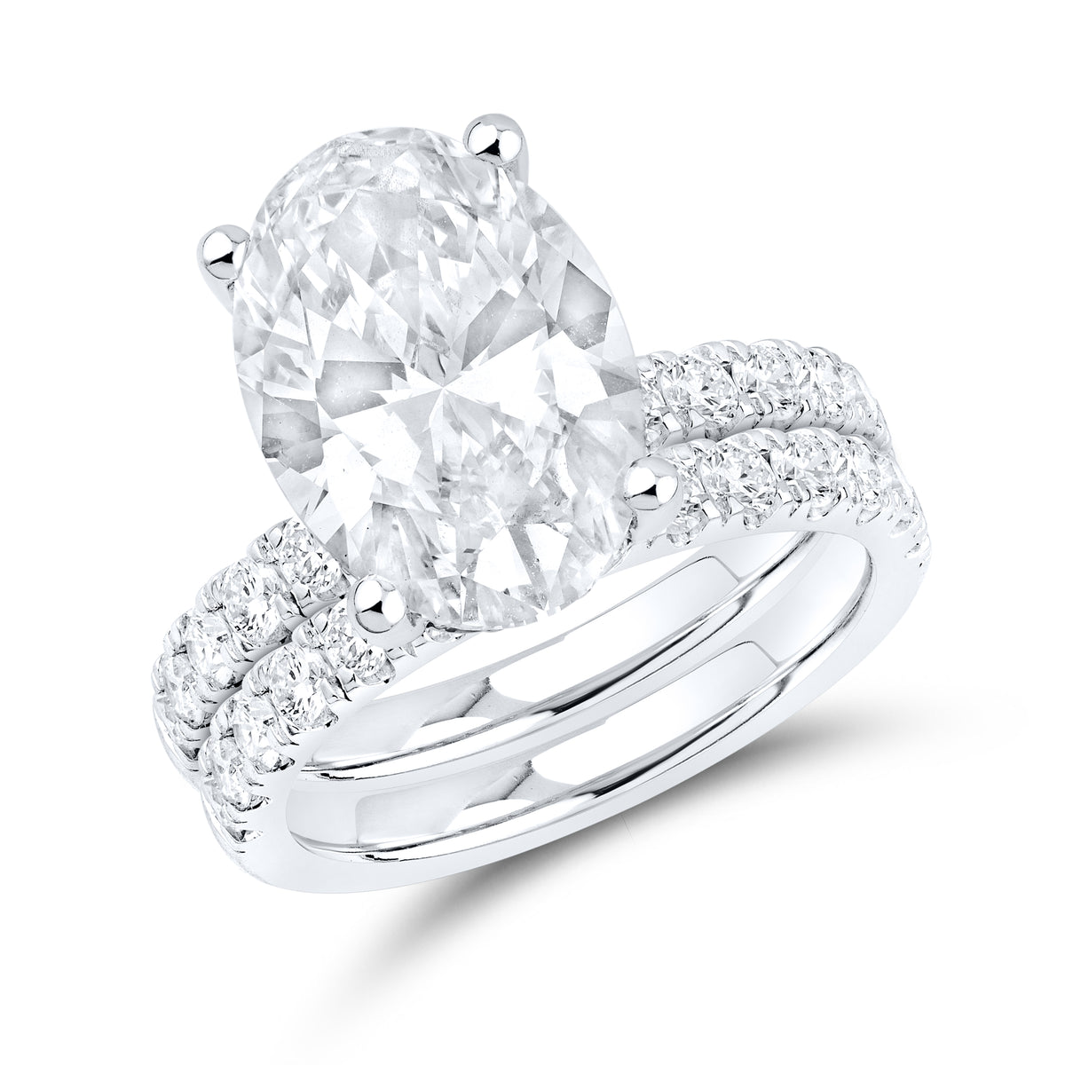 14KT white gold 6.21 CTW Lab Diamond Bridal ring set