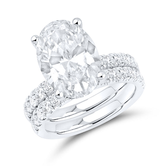14KT white gold 6.21 CTW Lab Diamond Bridal ring set
