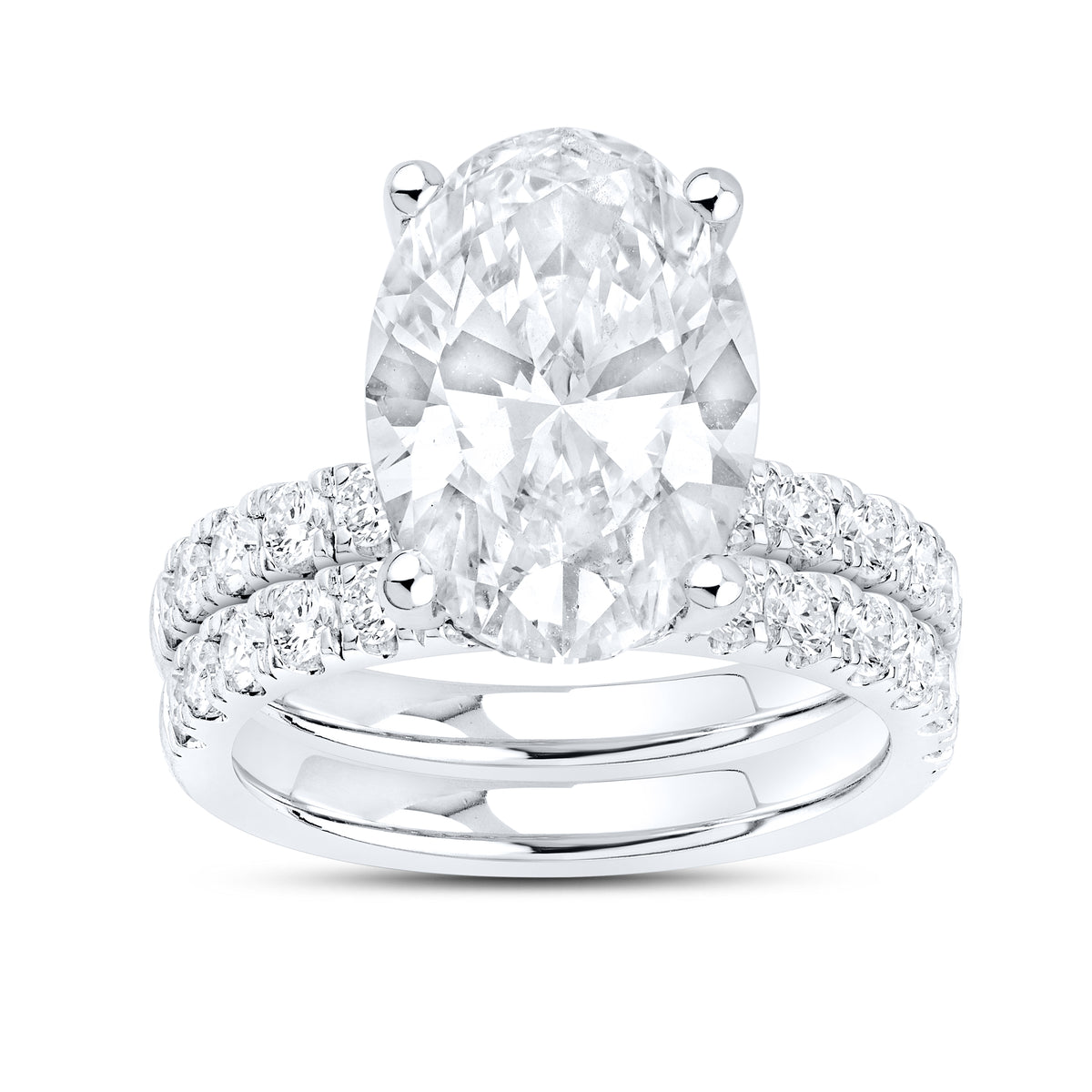 14KT white gold 6.21 CTW Lab Diamond Bridal ring set