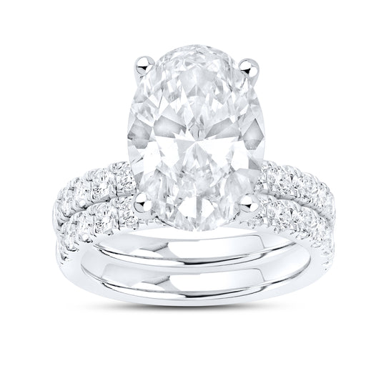14KT white gold 6.21 CTW Lab Diamond Bridal ring set