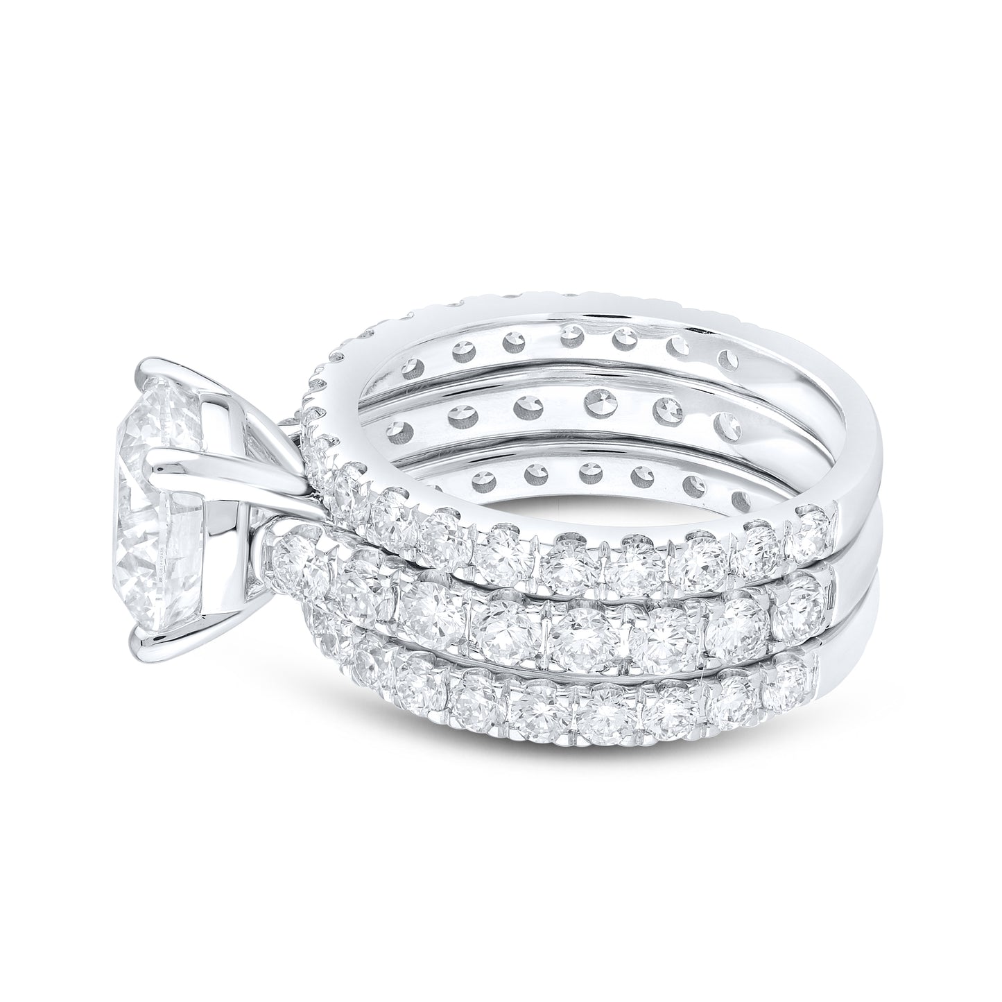 14KT WHITE GOLD 6.38 CTW LAB DIAMOND BRIDAL SET