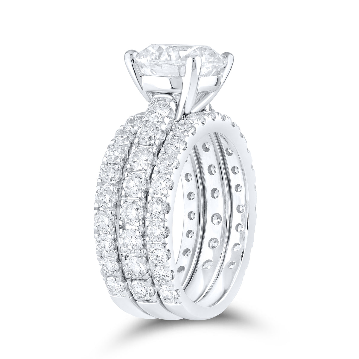 14KT WHITE GOLD 6.38 CTW LAB DIAMOND BRIDAL SET