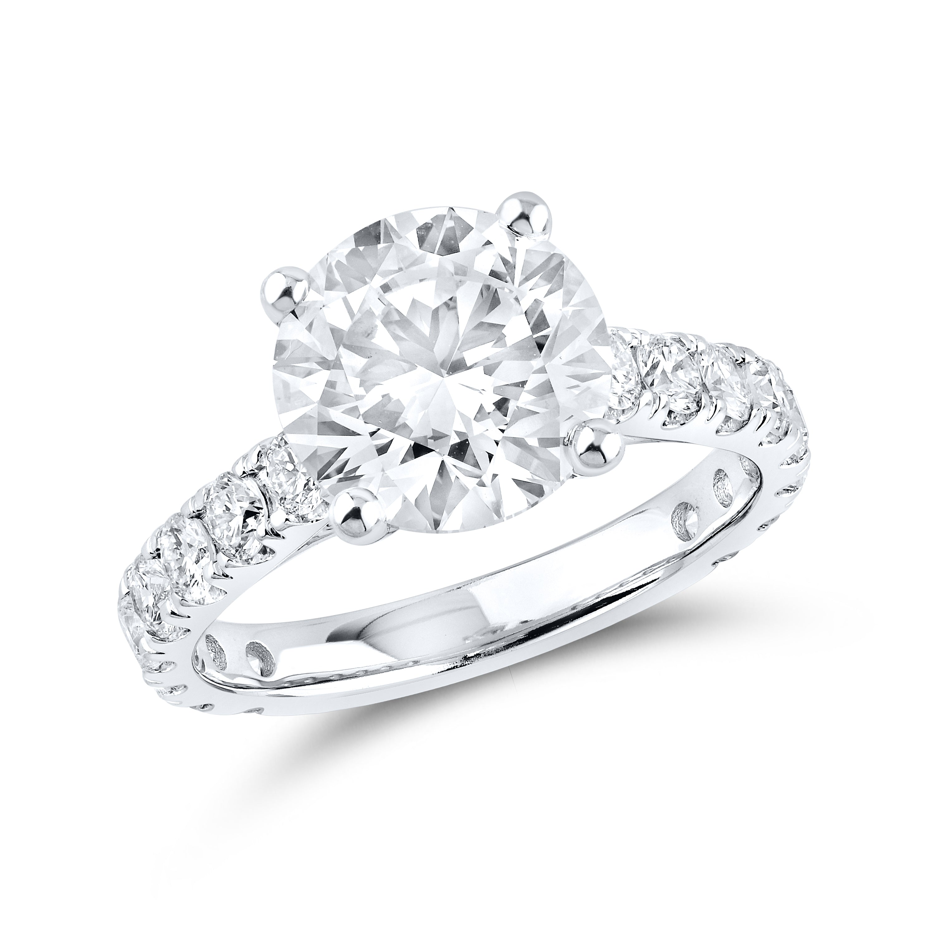 14KT WHITE GOLD 6.38 CTW LAB DIAMOND BRIDAL SET