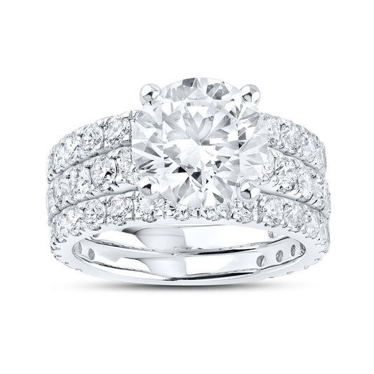 14KT WHITE GOLD 6.38 CTW LAB DIAMOND BRIDAL SET