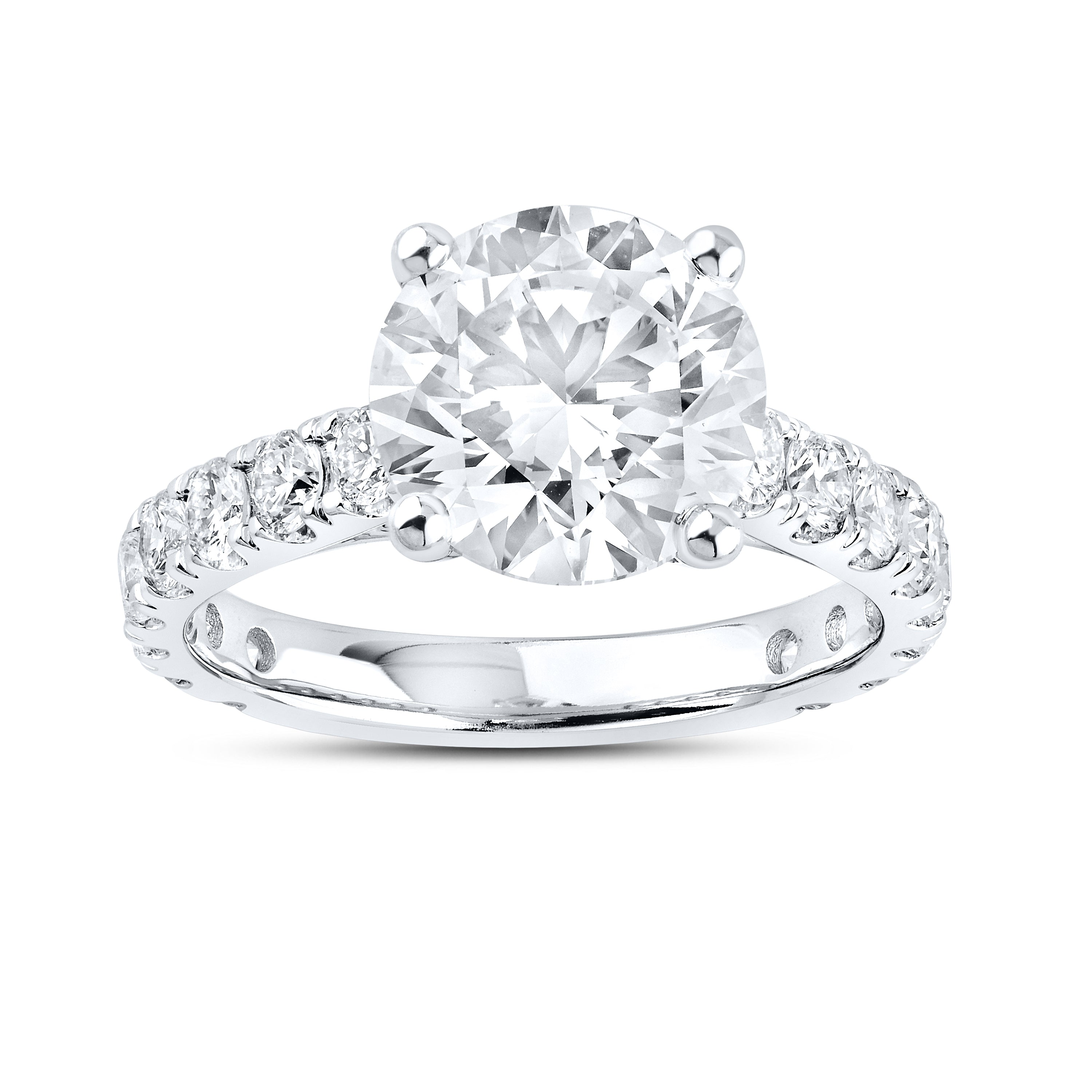 14KT WHITE GOLD 6.38 CTW LAB DIAMOND BRIDAL SET