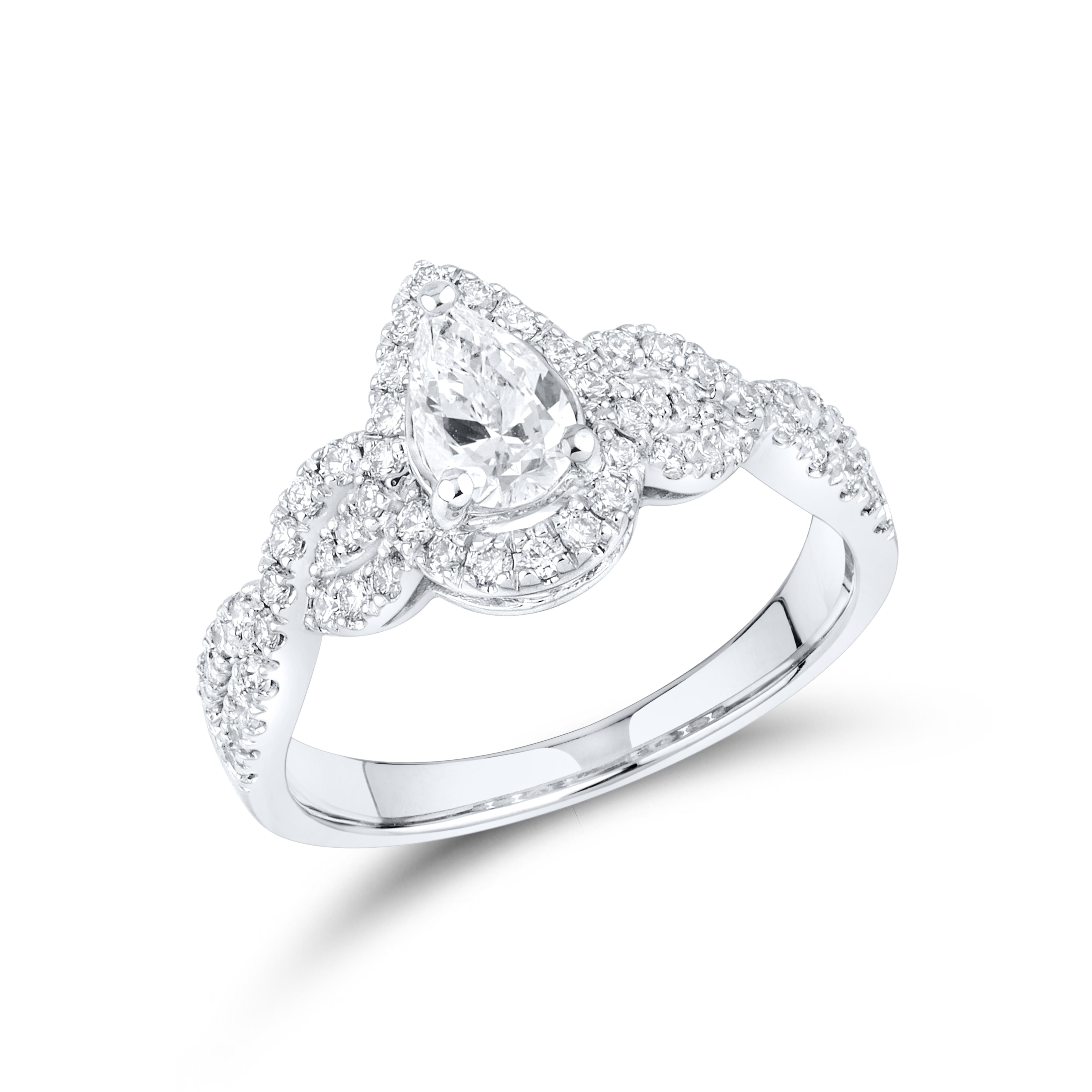 14KT WHITE GOLD LAB DIAMOND PEAR SHAPE BRIDAL SET 2.32 CTW