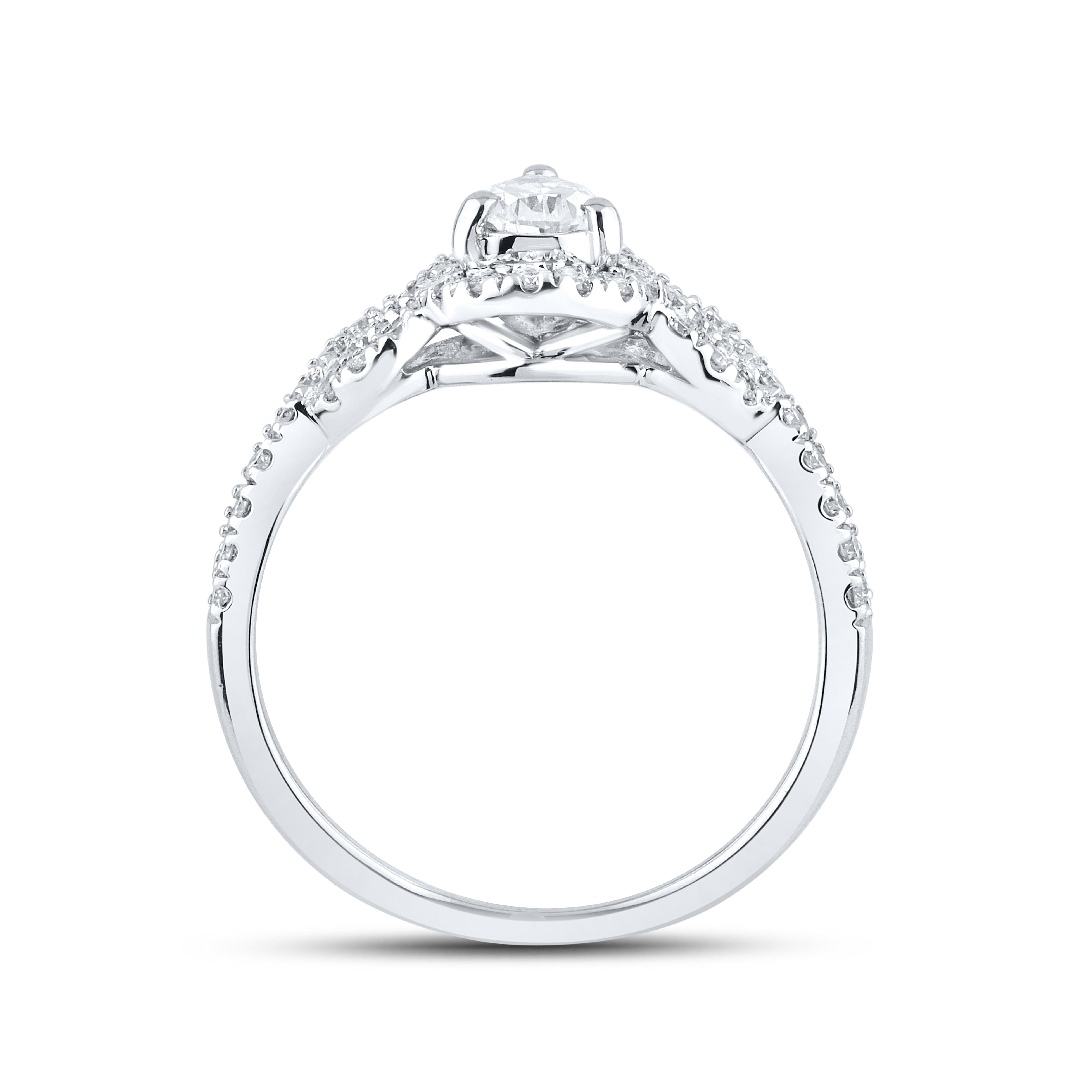 14KT WHITE GOLD LAB DIAMOND PEAR SHAPE BRIDAL SET 2.32 CTW