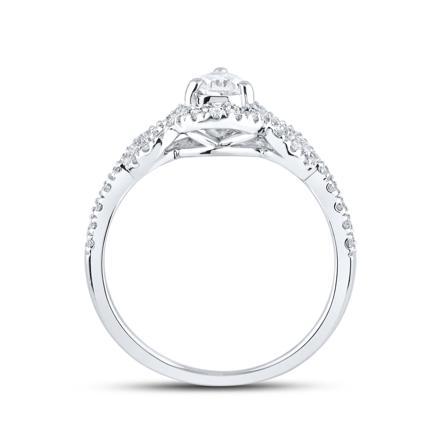 10K WHITE GOLD LAB DIAMOND BRIDAL SET 1.55 CTW