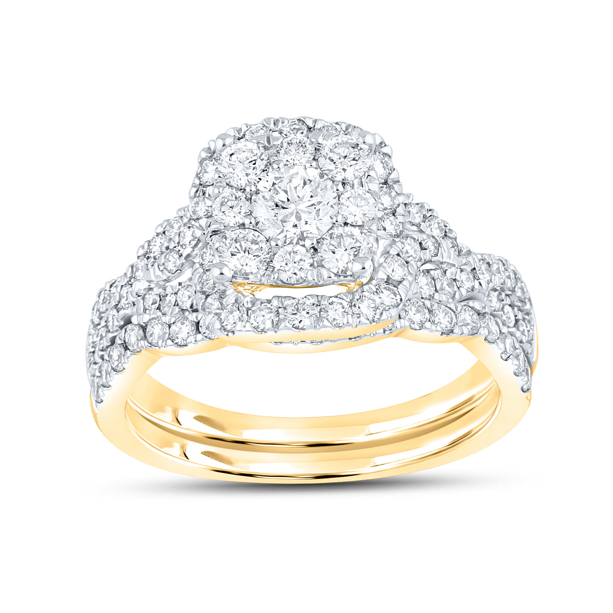 10KT YELLOW GOLD LAB DIAMOND BRIDAL SET 1.25 CTW