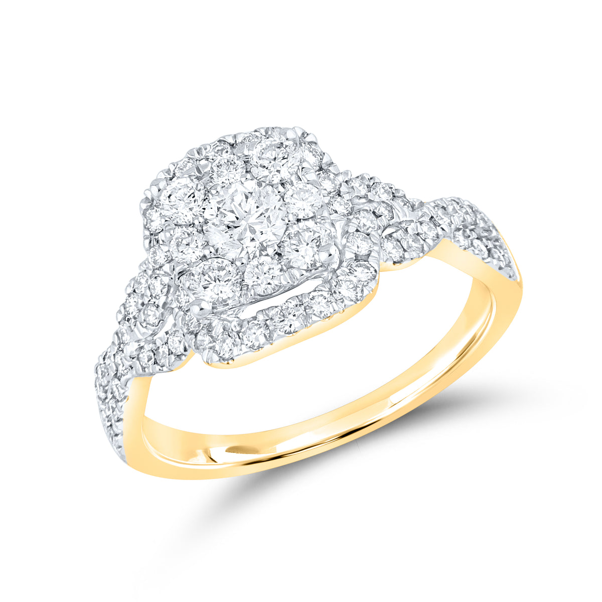 10KT YELLOW GOLD LAB DIAMOND BRIDAL SET 1.25 CTW