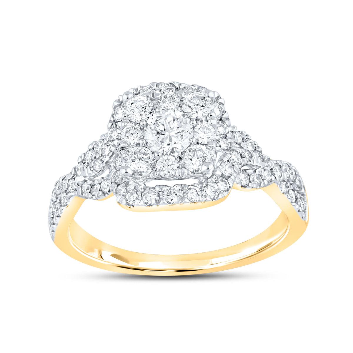 10KT YELLOW GOLD LAB DIAMOND BRIDAL SET 1.25 CTW