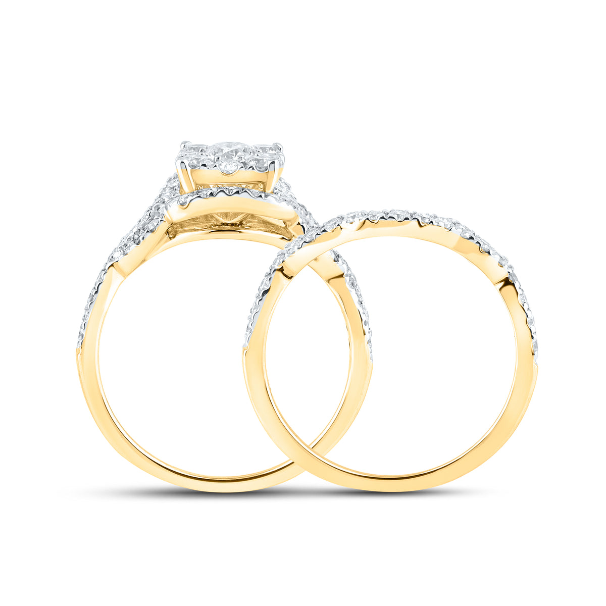 10KT YELLOW GOLD LAB DIAMOND BRIDAL SET 1.25 CTW