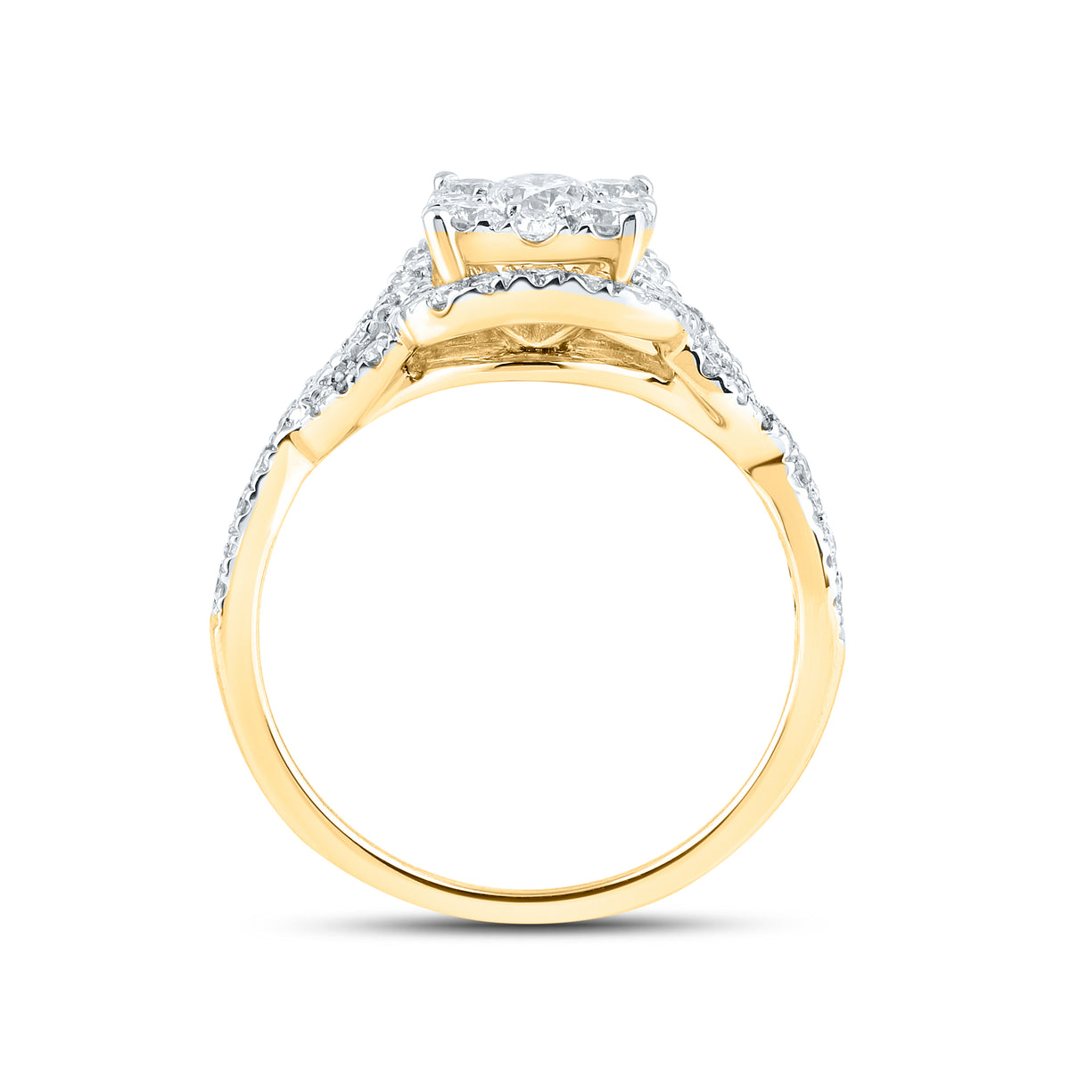 10KT YELLOW GOLD LAB DIAMOND BRIDAL SET 1.25 CTW