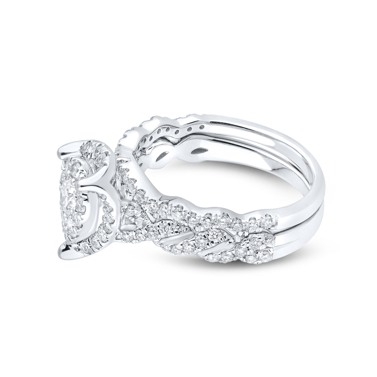 14kt White Gold 1.29 CTW Lab Diamond Bridal Ring Set