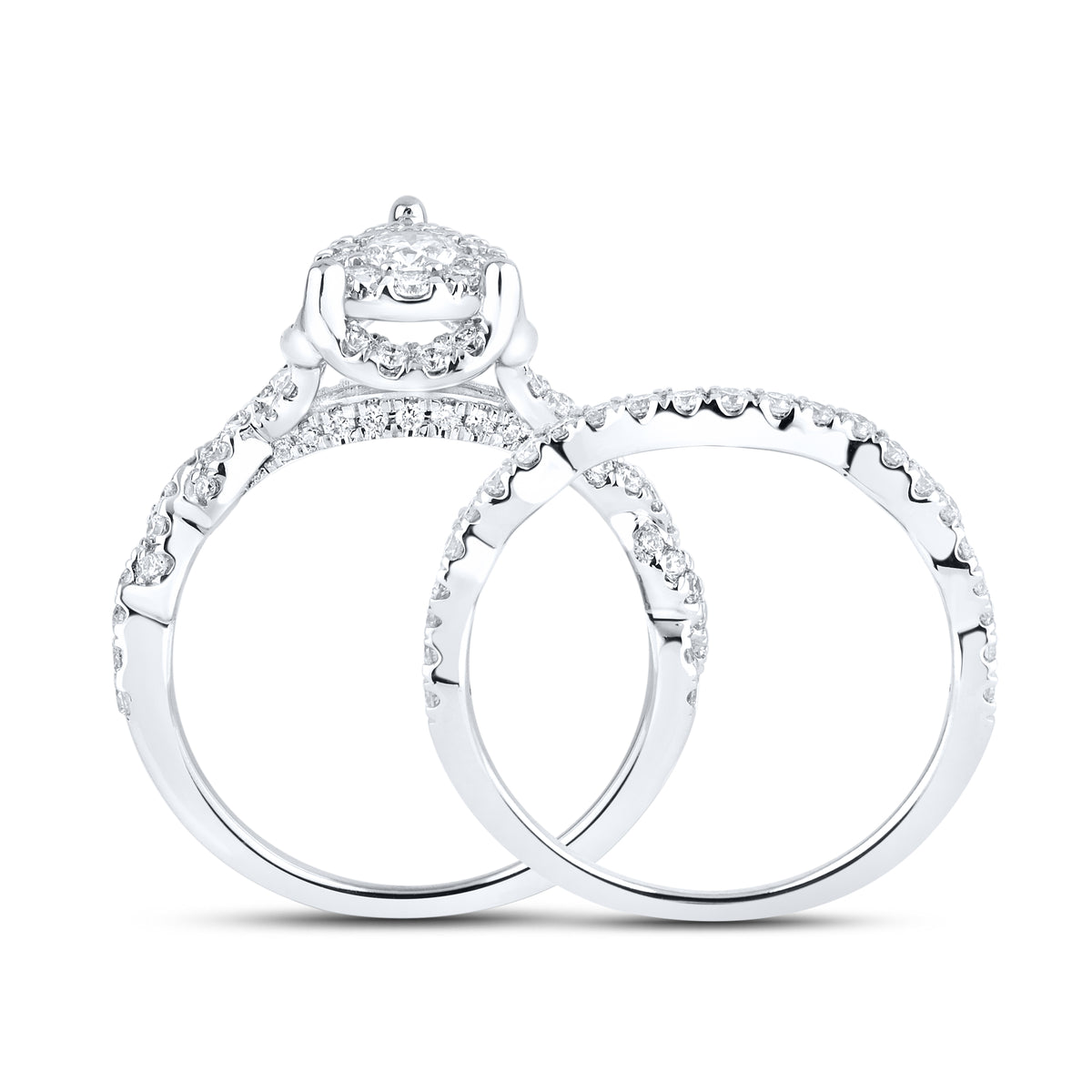 14kt White Gold 1.29 CTW Lab Diamond Bridal Ring Set