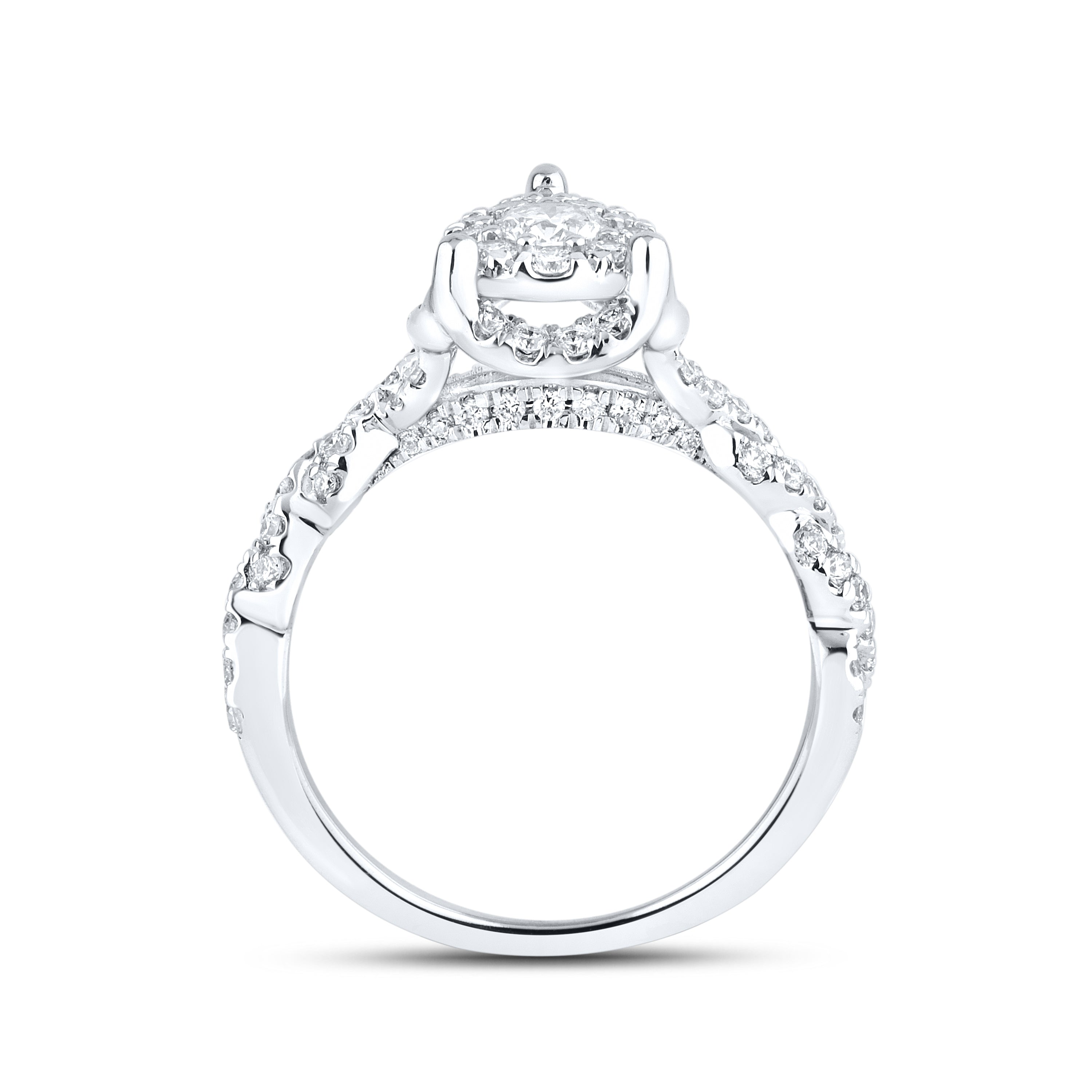 14kt White Gold 1.29 CTW Lab Diamond Bridal Ring Set