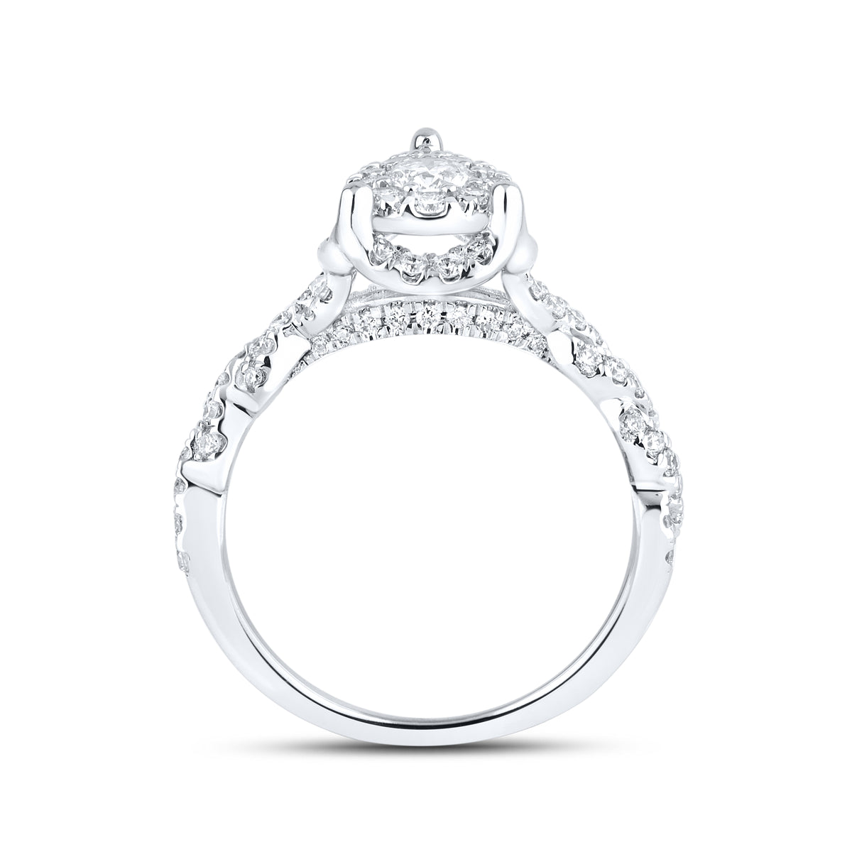 14kt White Gold 1.29 CTW Lab Diamond Bridal Ring Set