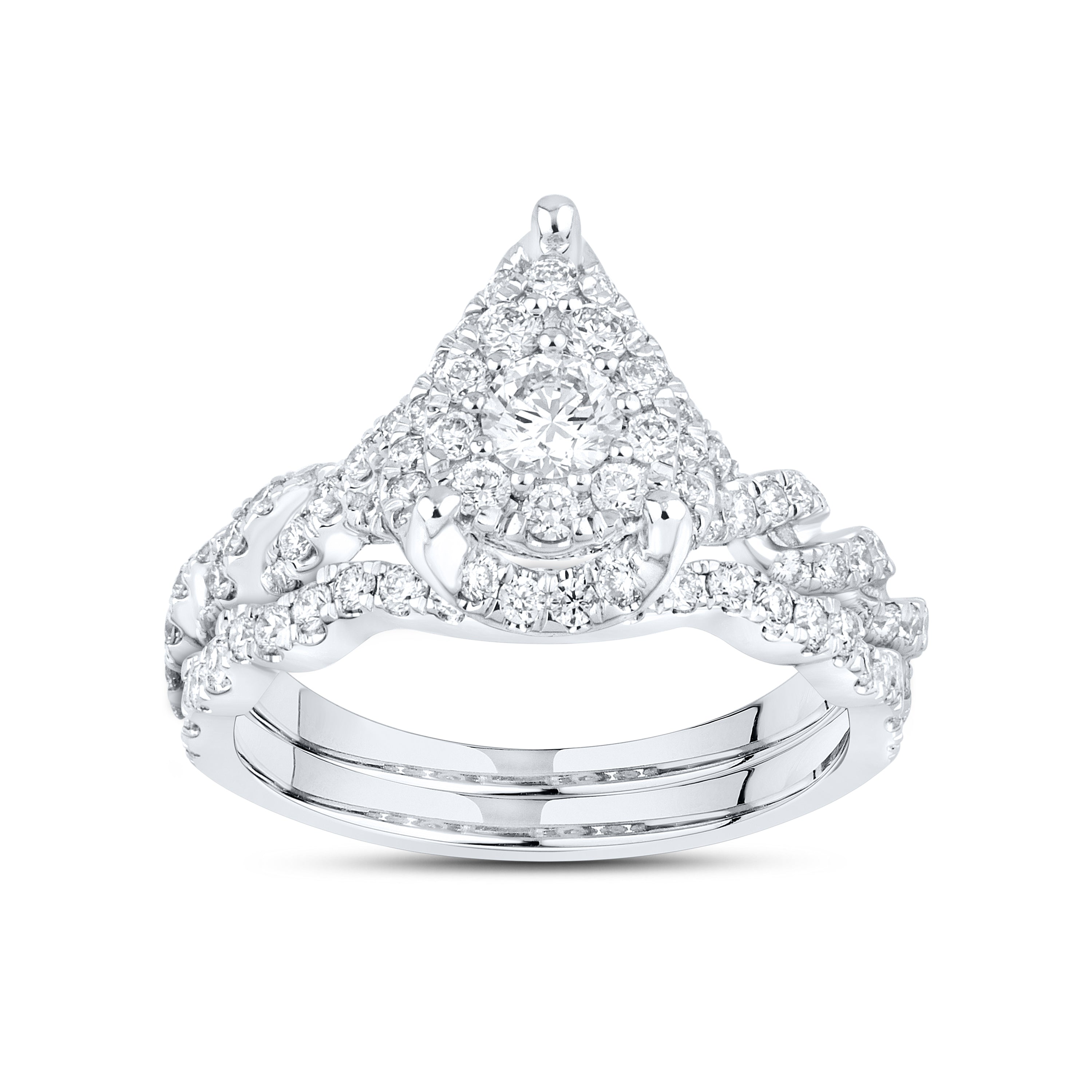 14kt White Gold 1.29 CTW Lab Diamond Bridal Ring Set