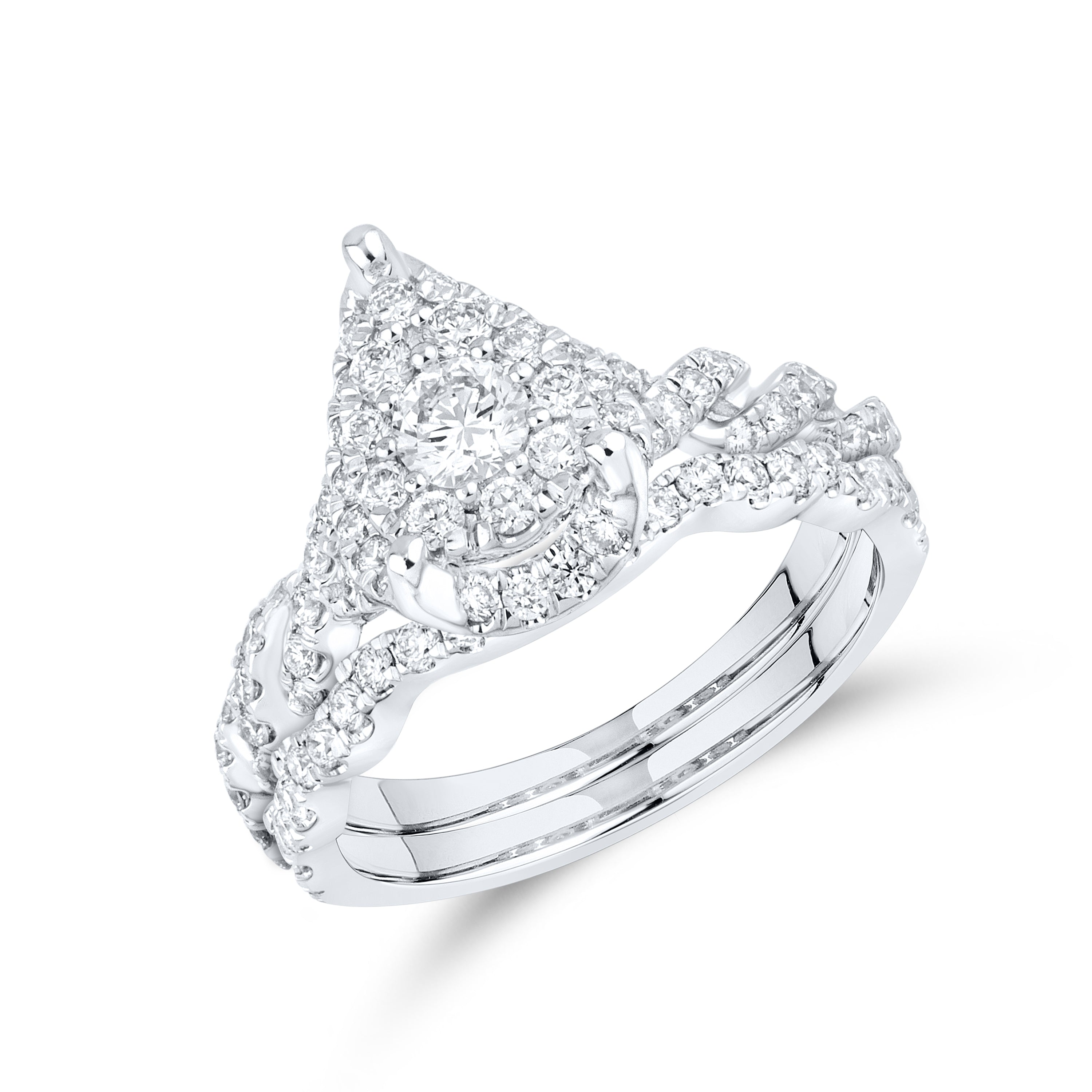 14kt White Gold 1.29 CTW Lab Diamond Bridal Ring Set