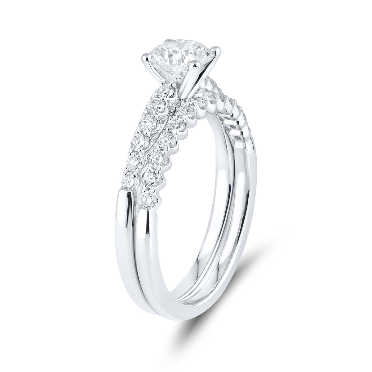 10KT WHITE GOLD 1.27 CTW LAB DIAMOND BRIDAL SET