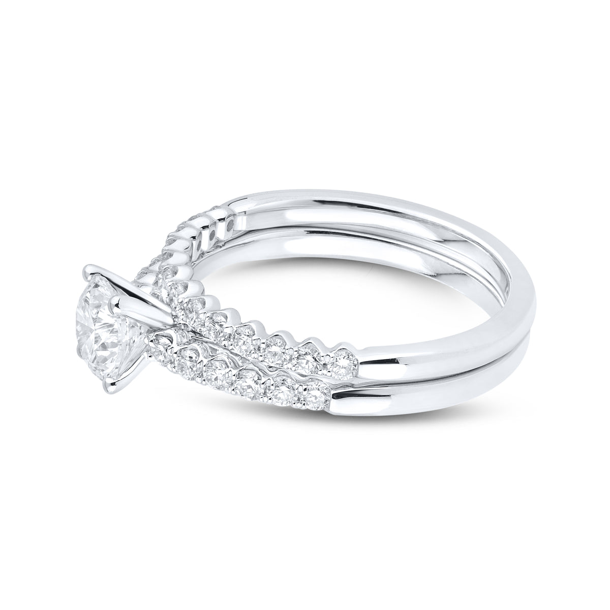 10KT WHITE GOLD 1.27 CTW LAB DIAMOND BRIDAL SET
