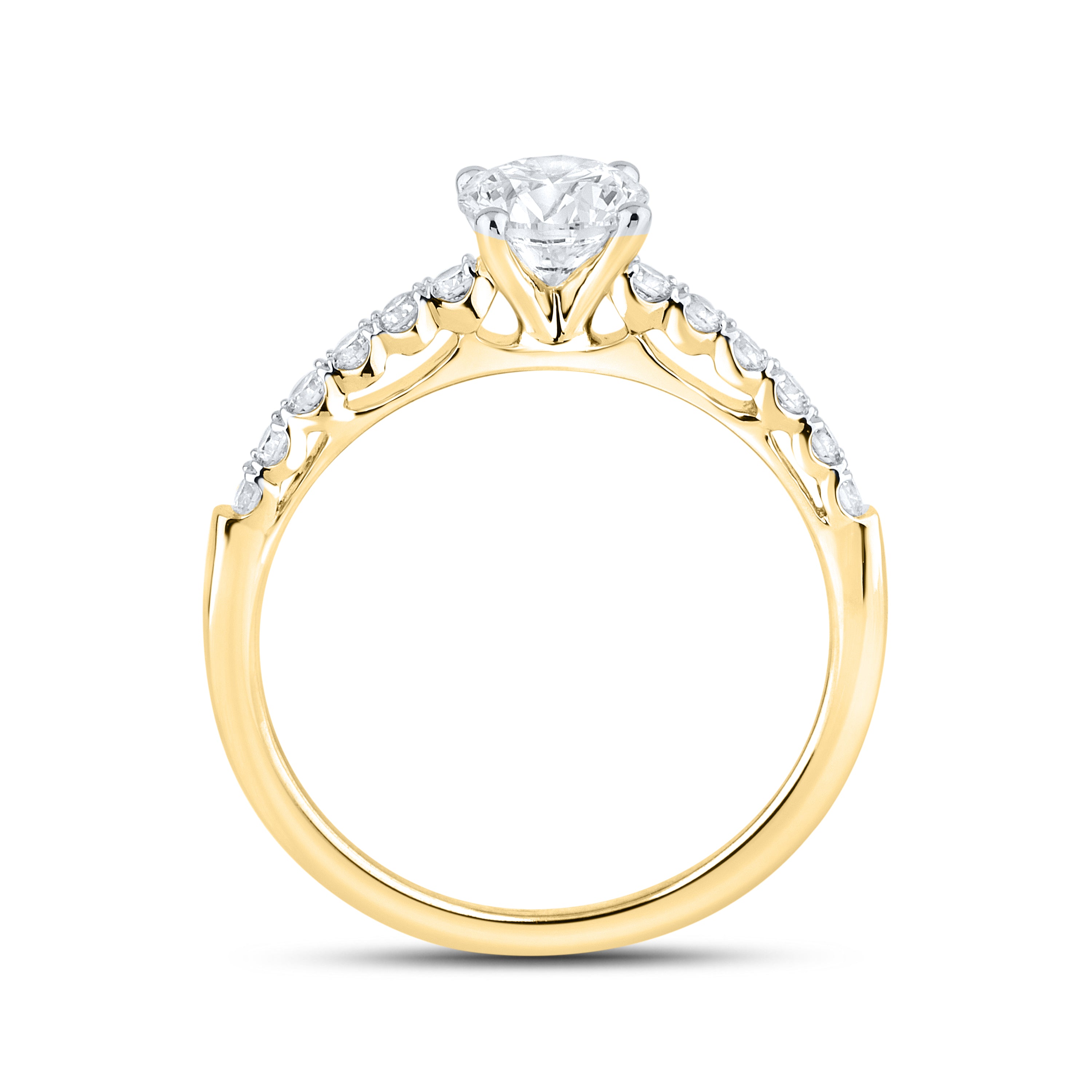 14KT YELLOW GOLD 1.25 CTW LAB DIAMOND BRIDAL SET