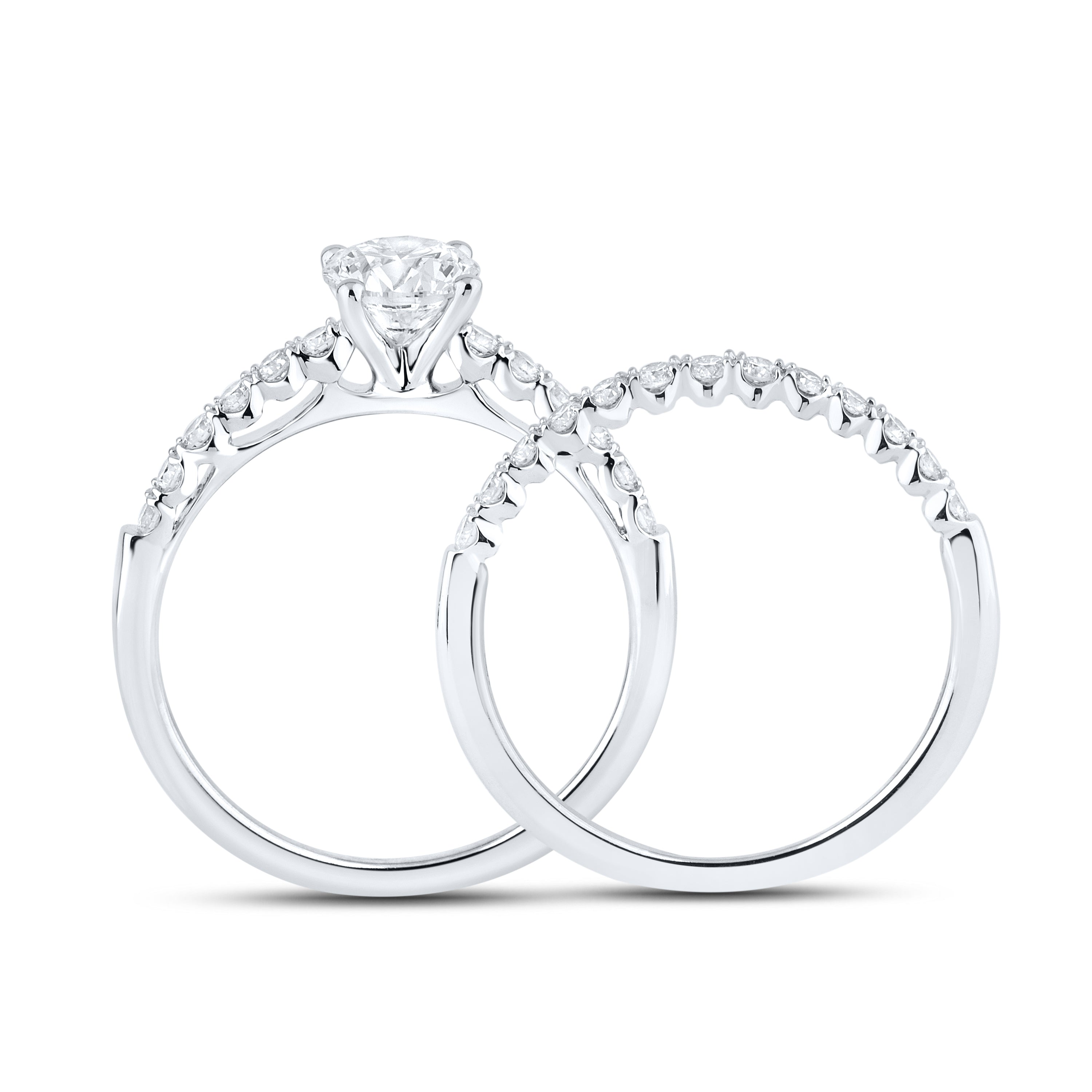 10KT WHITE GOLD 1.27 CTW LAB DIAMOND BRIDAL SET