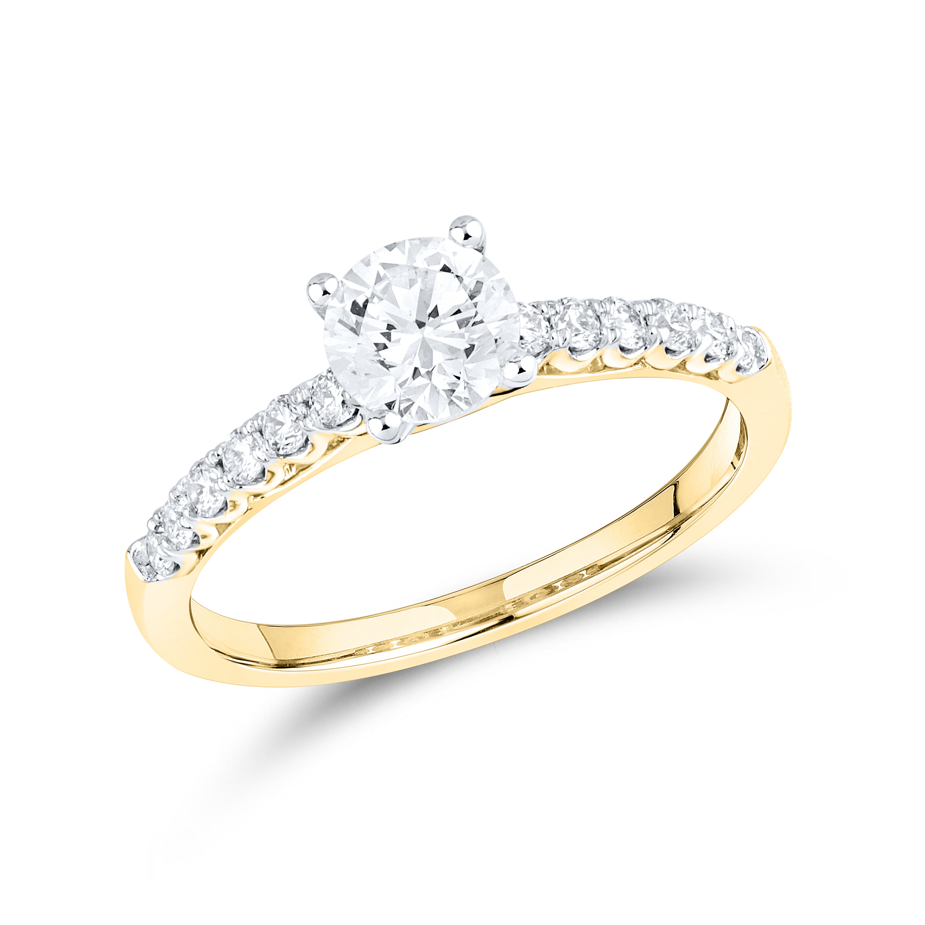 14KT YELLOW GOLD 1.25 CTW LAB DIAMOND BRIDAL SET