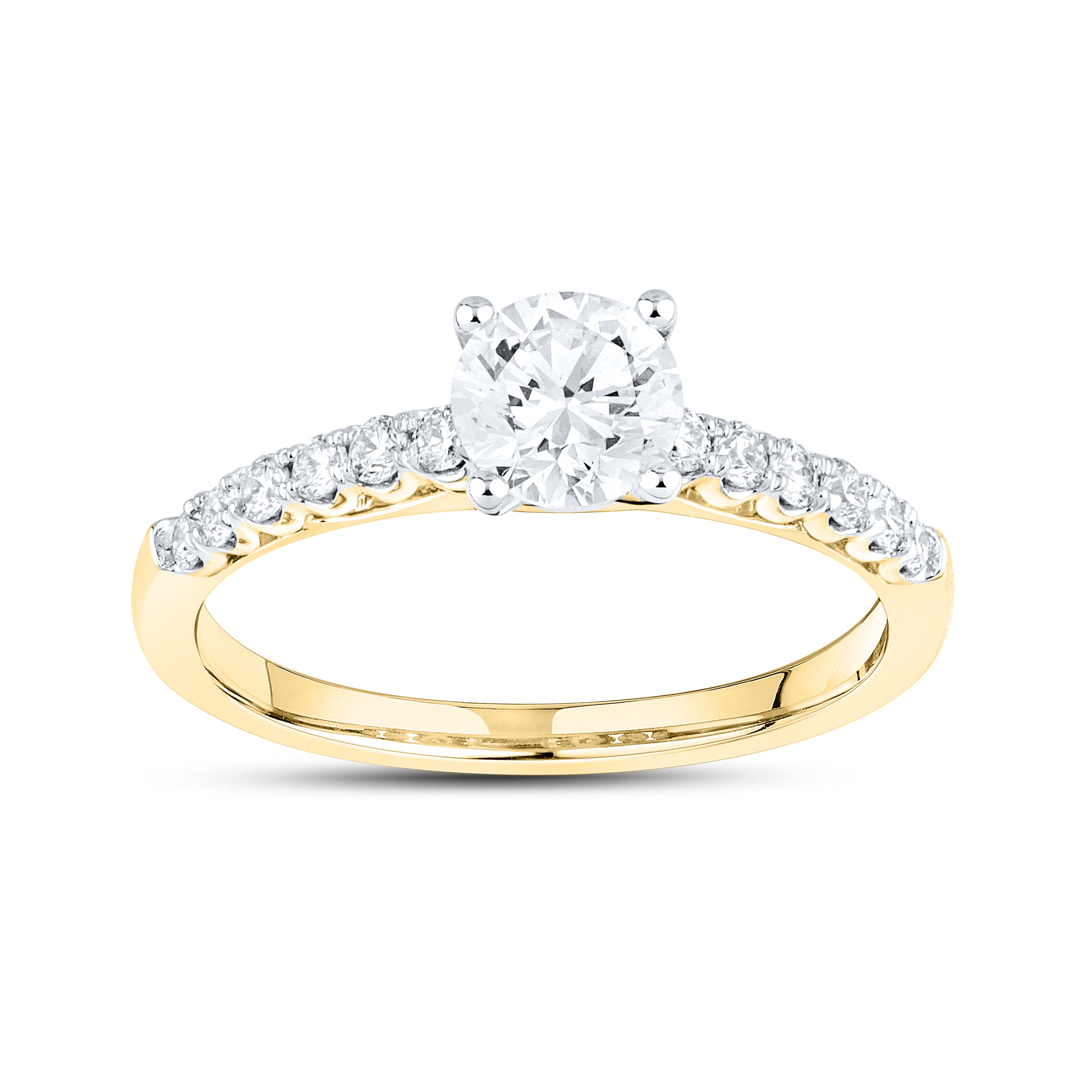 14KT YELLOW GOLD 1.25 CTW LAB DIAMOND BRIDAL SET