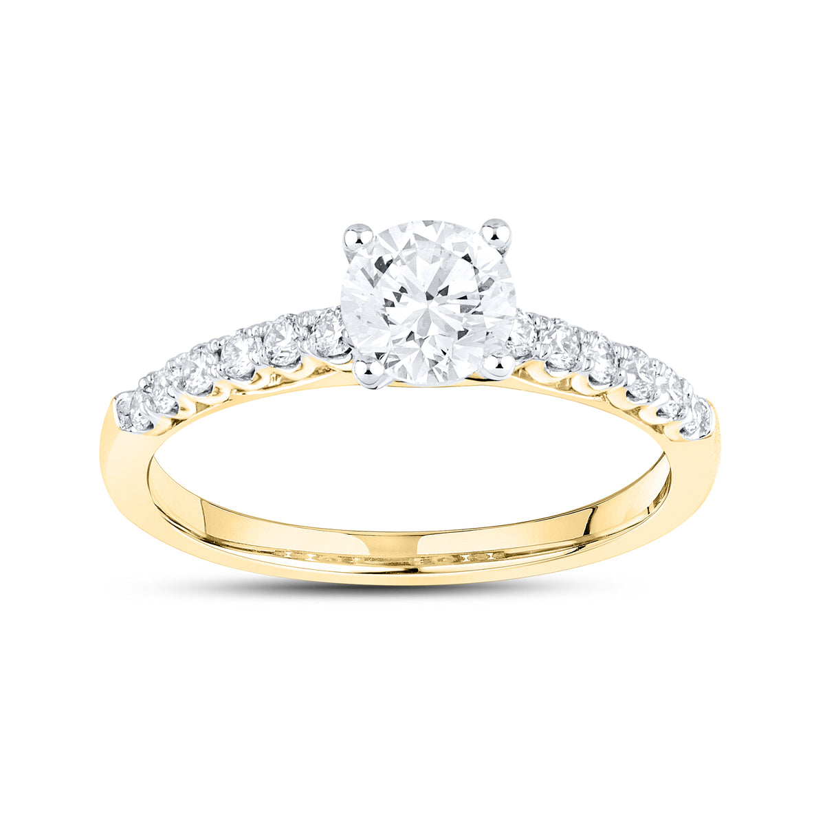 14KT YELLOW GOLD 1.25 CTW LAB DIAMOND BRIDAL SET