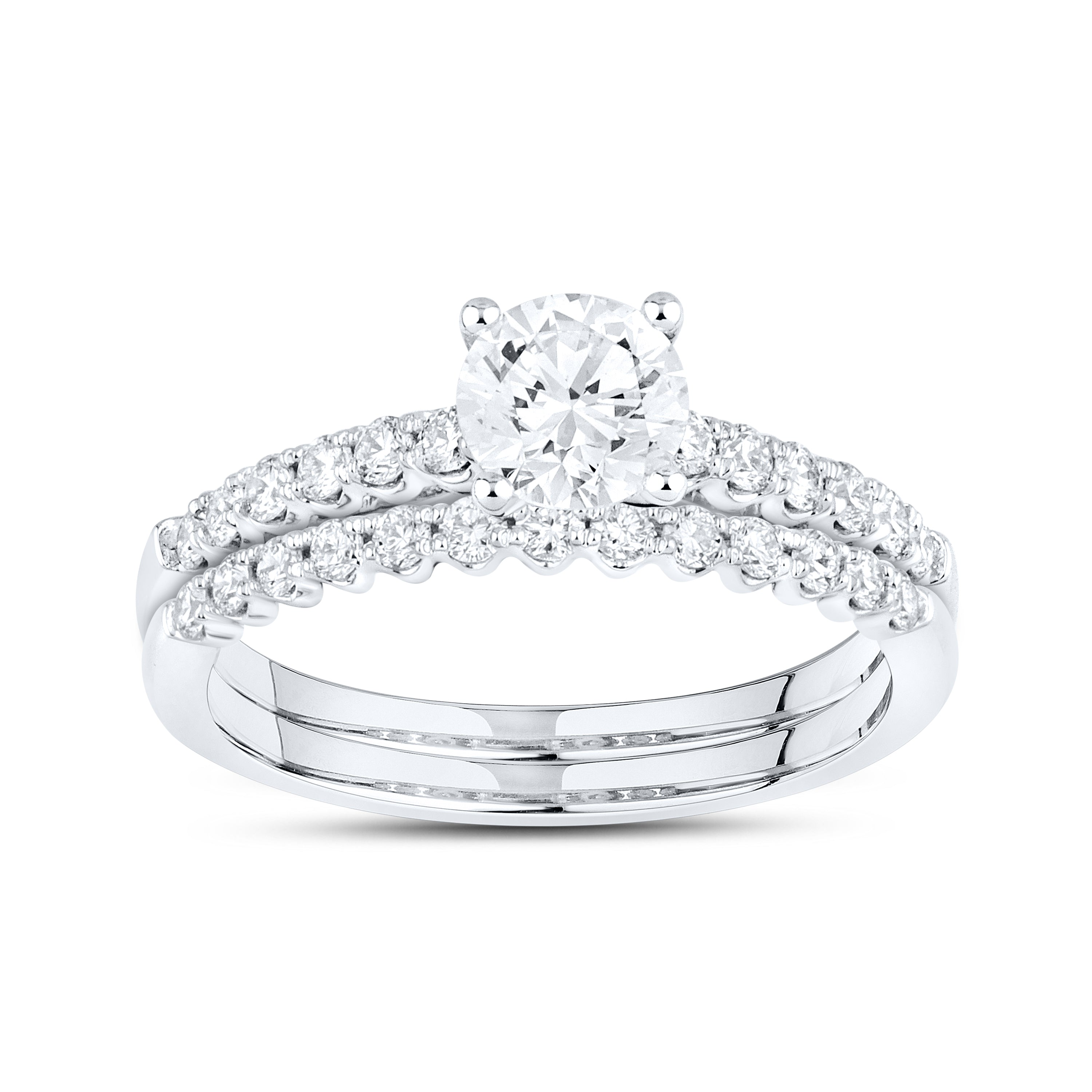 10KT WHITE GOLD 1.27 CTW LAB DIAMOND BRIDAL SET