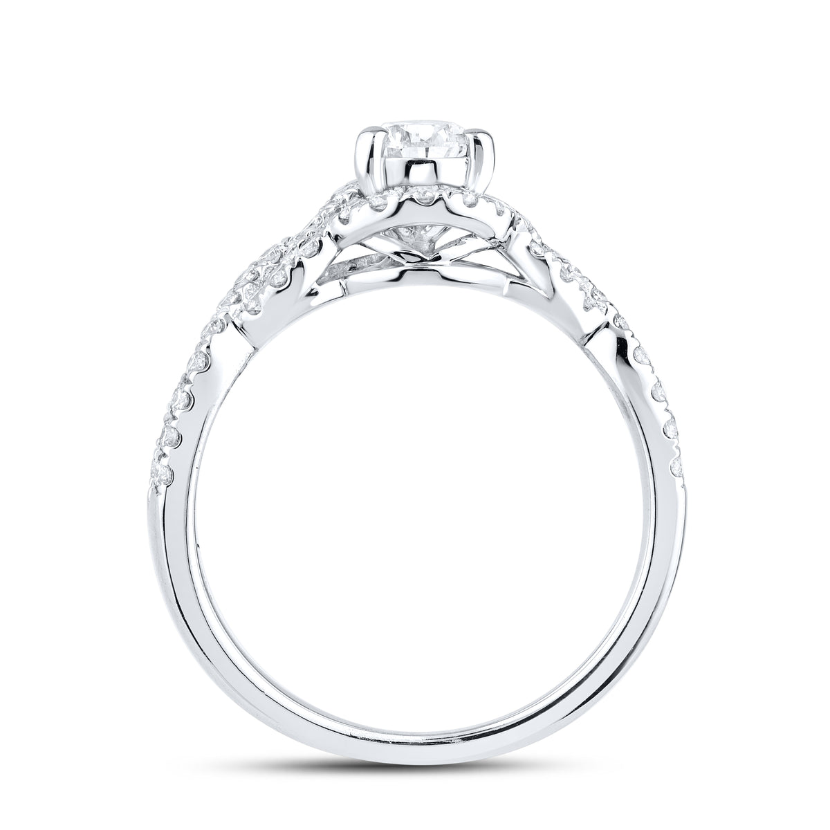 10kt White Gold 1.19 CTW Lab Diamond Bridal Ring Set