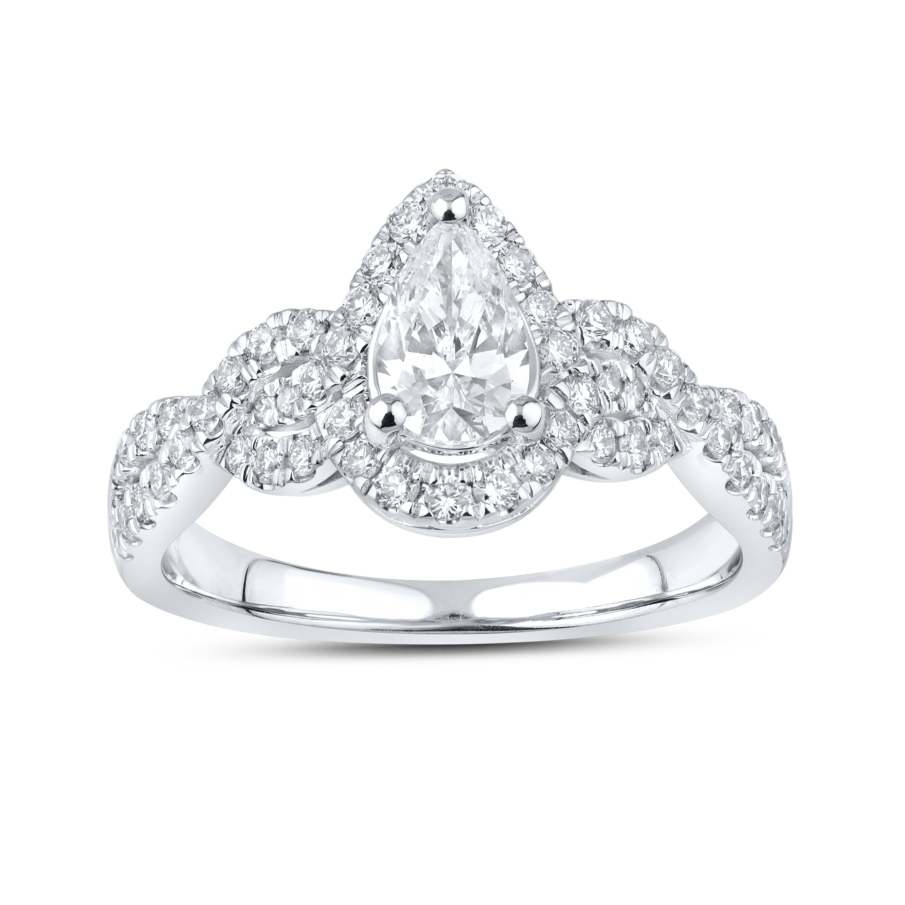 10kt White Gold 1.19 CTW Lab Diamond Bridal Ring Set