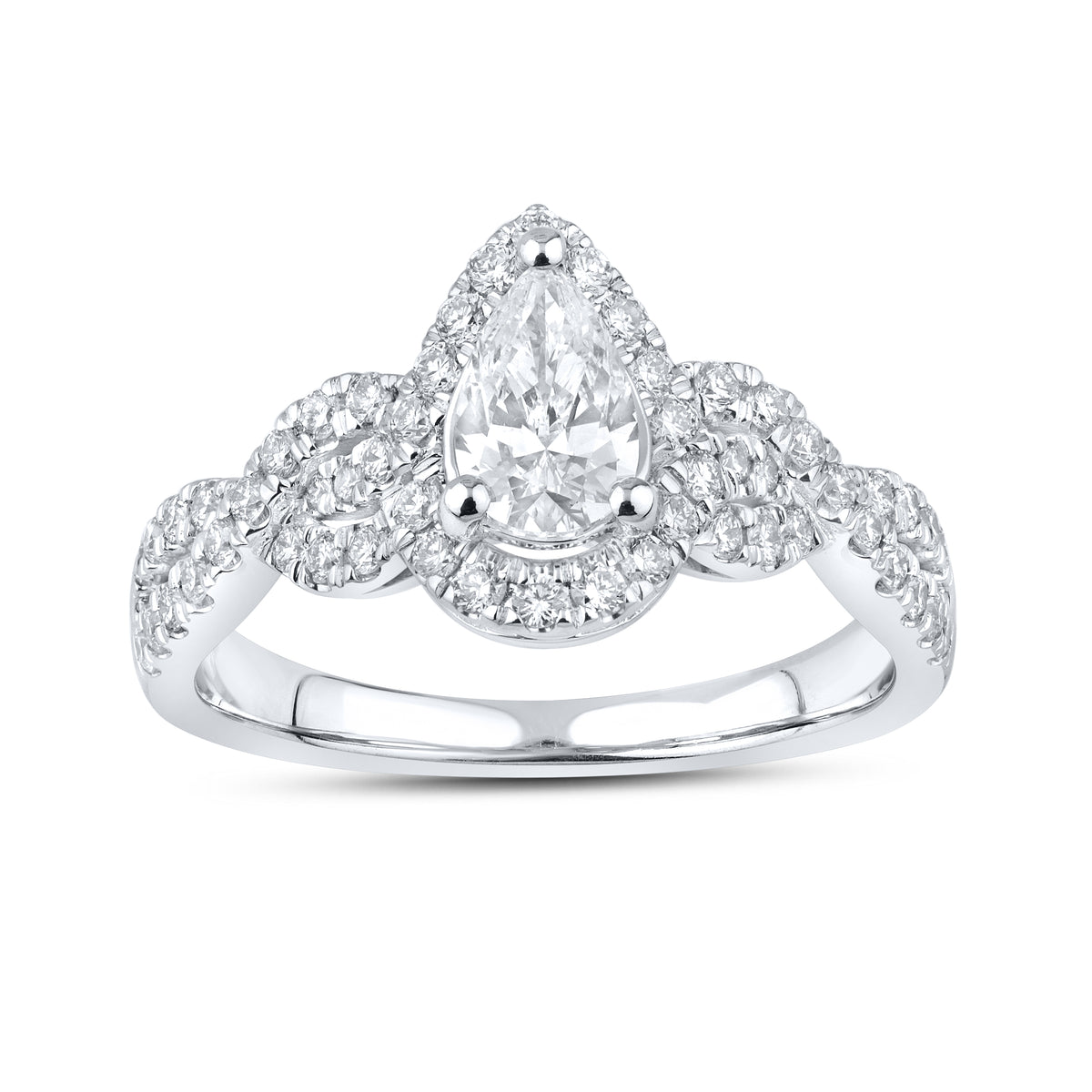 10kt White Gold 1.19 CTW Lab Diamond Bridal Ring Set
