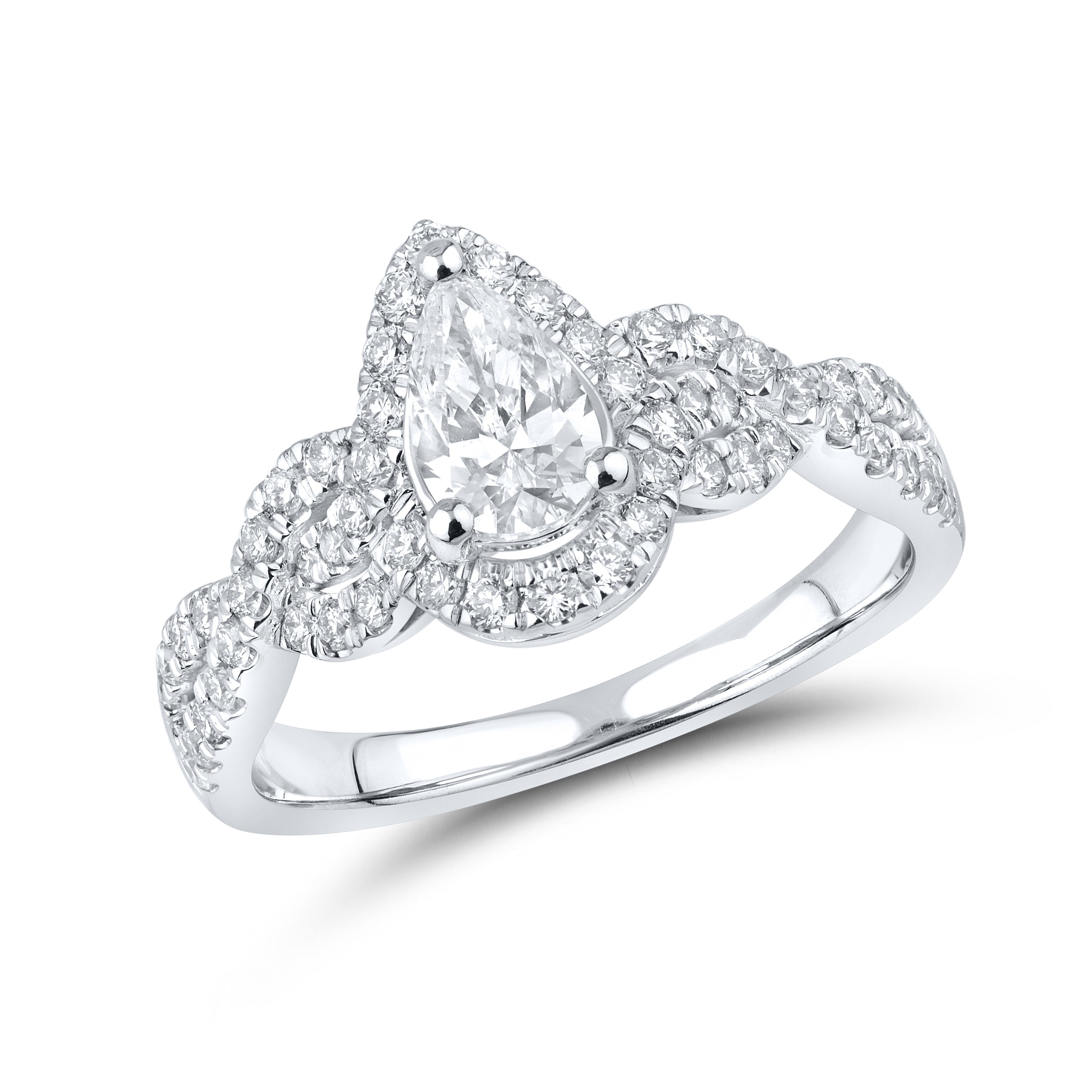 10kt White Gold 1.19 CTW Lab Diamond Bridal Ring Set