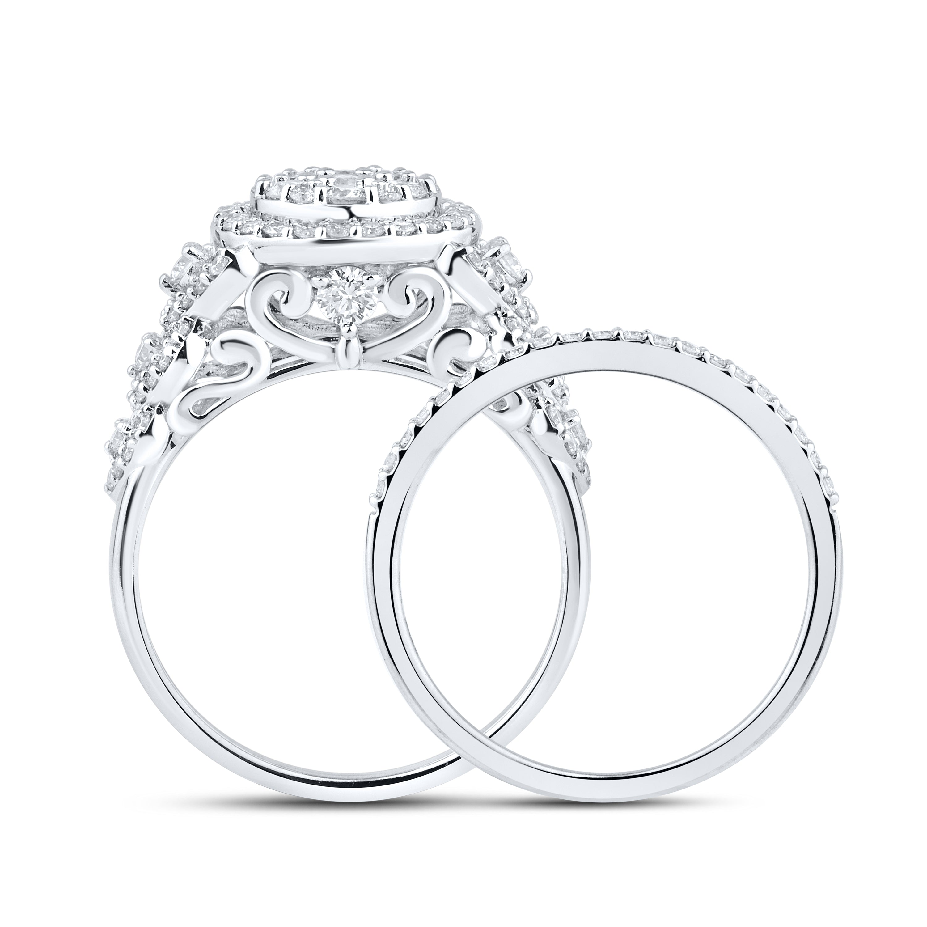14kt White Gold 1.13 CTW  Lab Diamond Bridal Ring Set