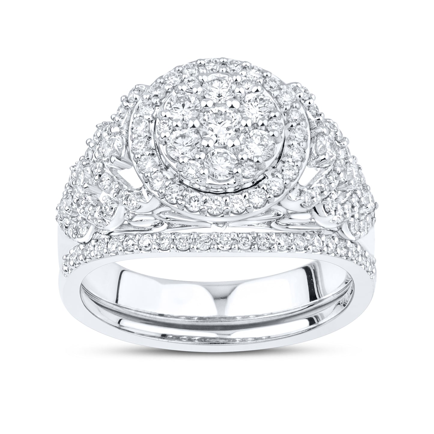 14kt White Gold 1.13 CTW  Lab Diamond Bridal Ring Set
