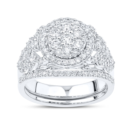 14kt White Gold 1.13 CTW  Lab Diamond Bridal Ring Set