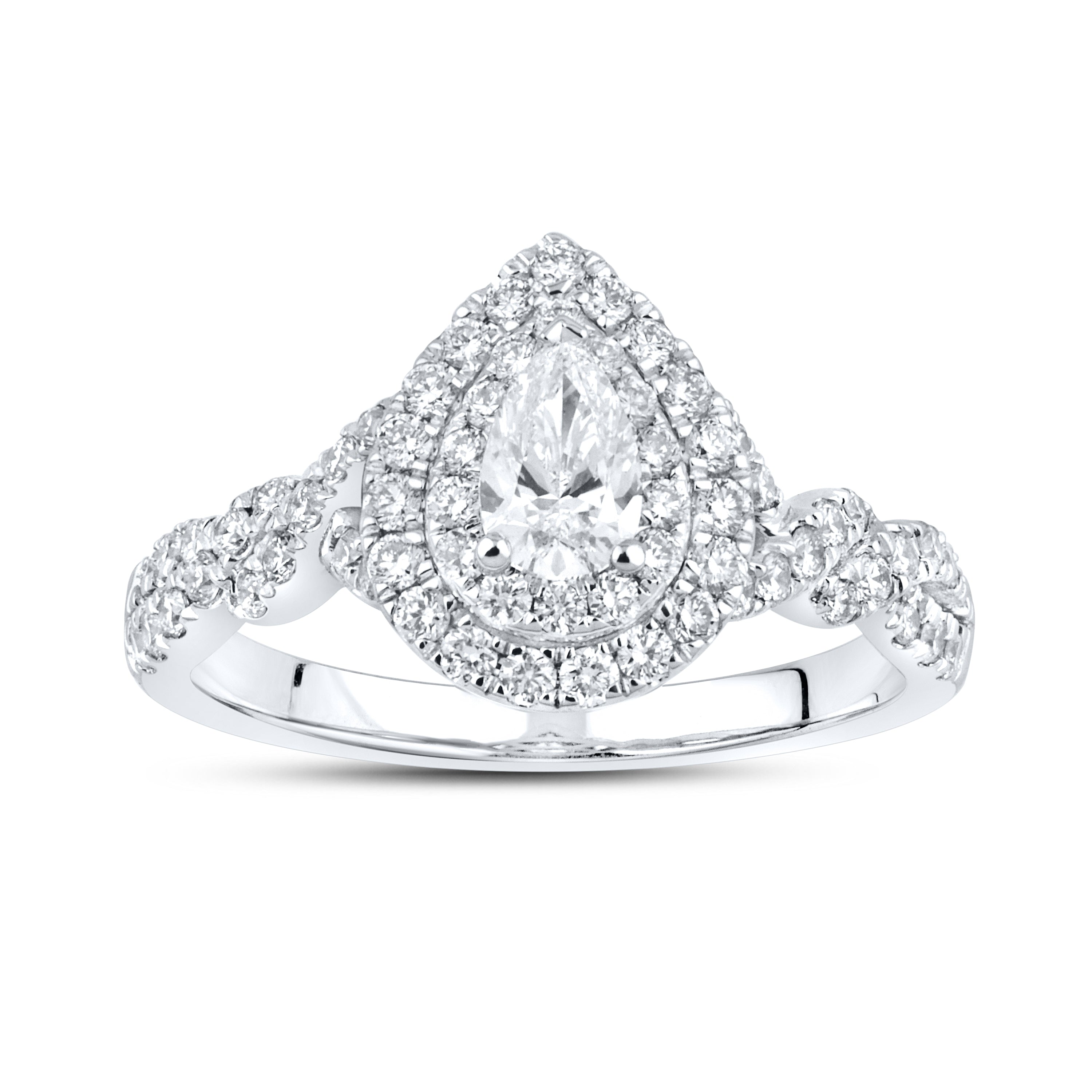 10kt White Gold 1.11 CTW Lab Diamond Bridal Ring Set
