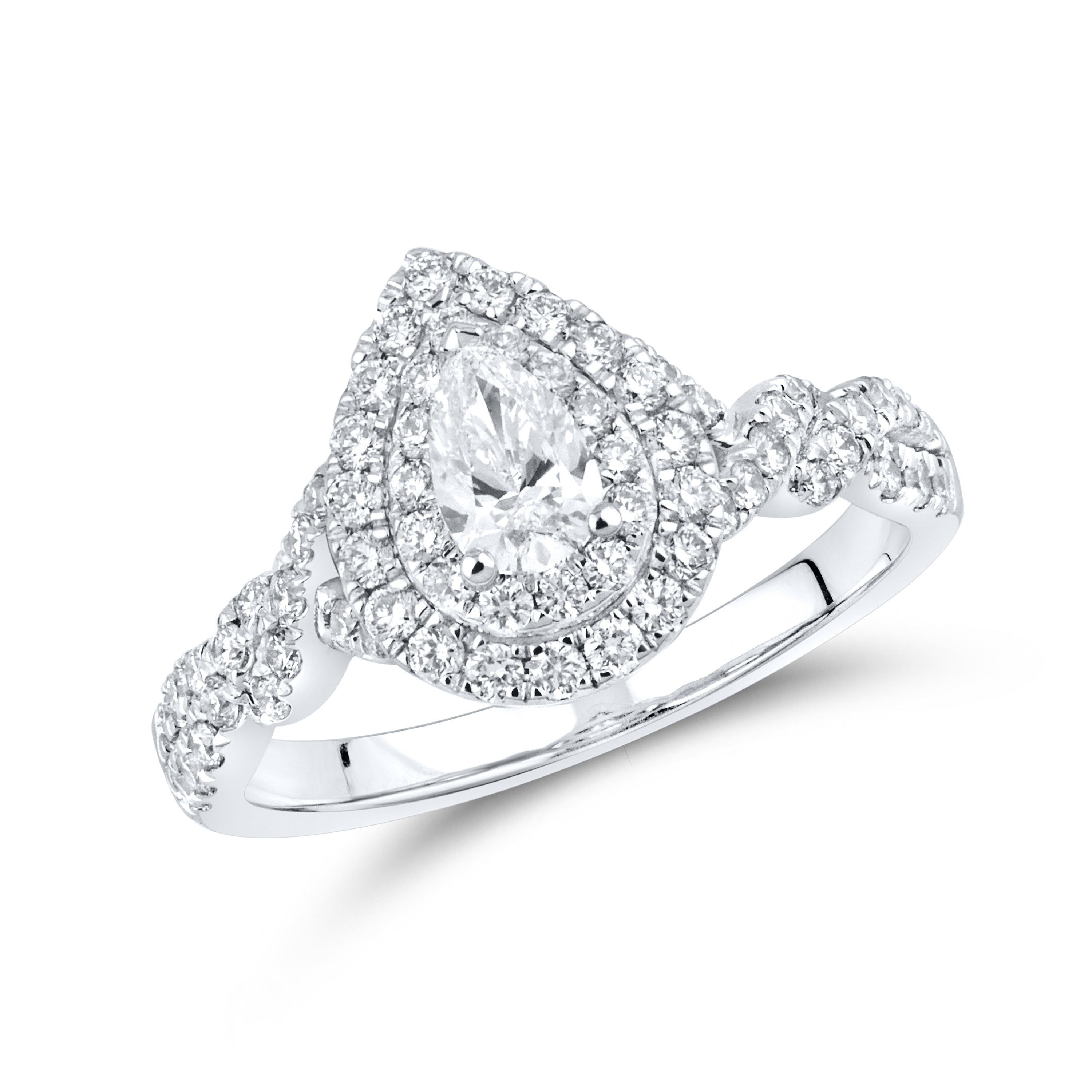 10kt White Gold 1.11 CTW Lab Diamond Bridal Ring Set